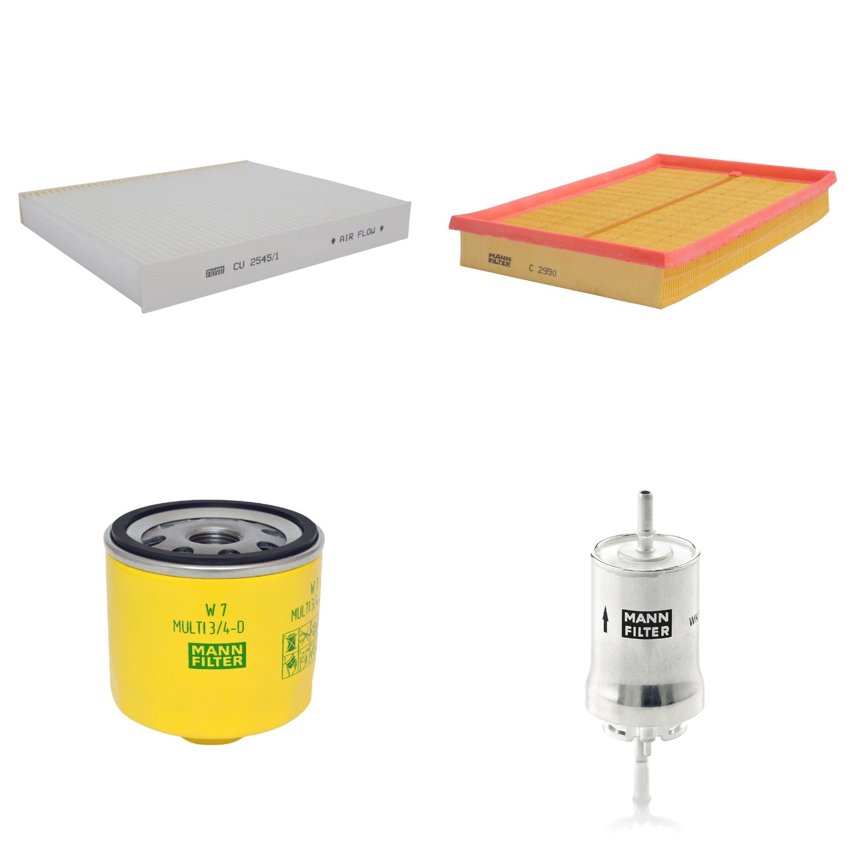 Kit Filtros de Ar Combustível Cabine Ar Condicionado Óleo - Mann-Filter - C2990 - CU2545/1 - W7MULTI3/4-D - WK59x - (1)
