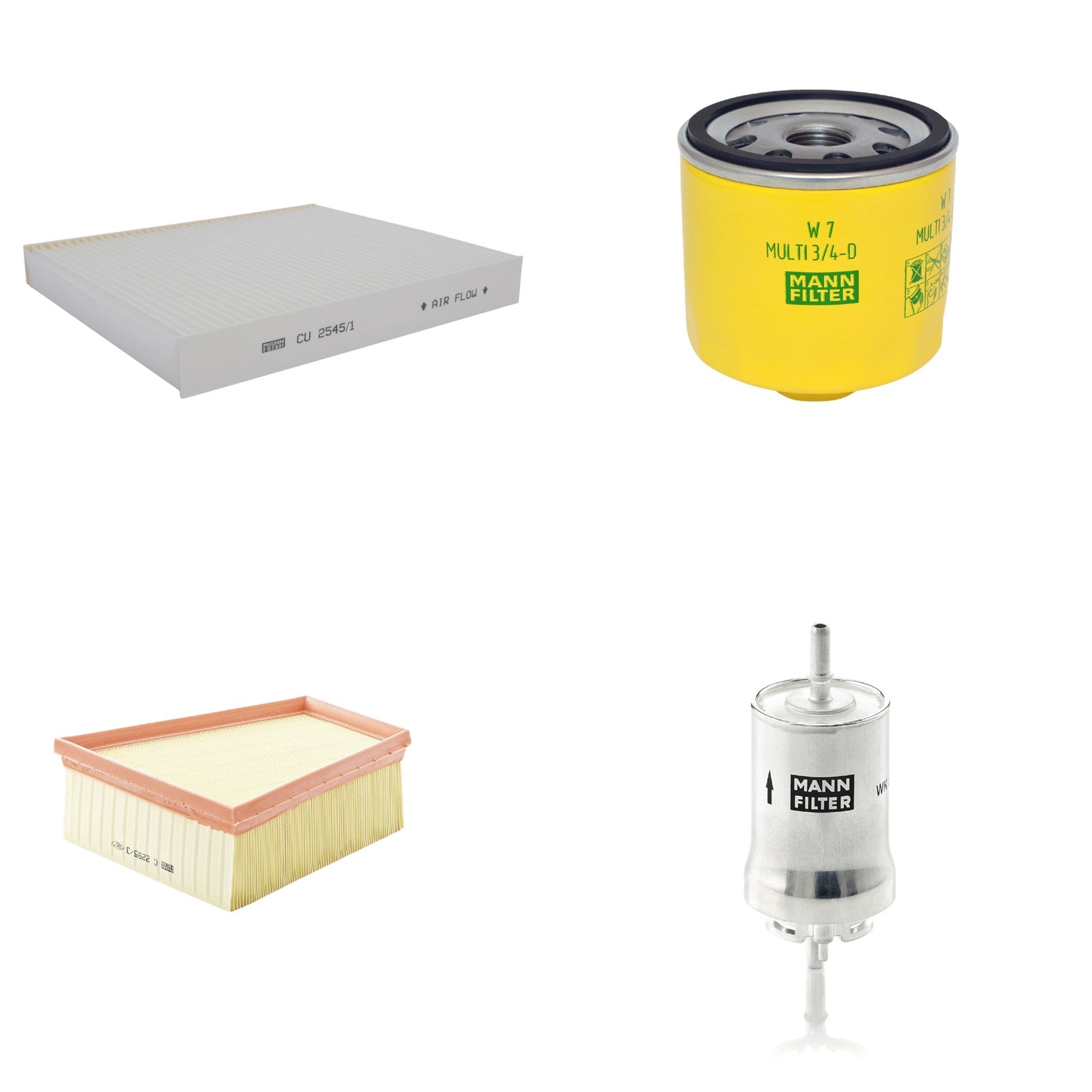 Kit Filtros de Ar Combustível Cabine Ar Condicionado Óleo - Mann-Filter - C2295/3 - CU2545/1 - W7MULTI3/4-D - WK59x - (1)