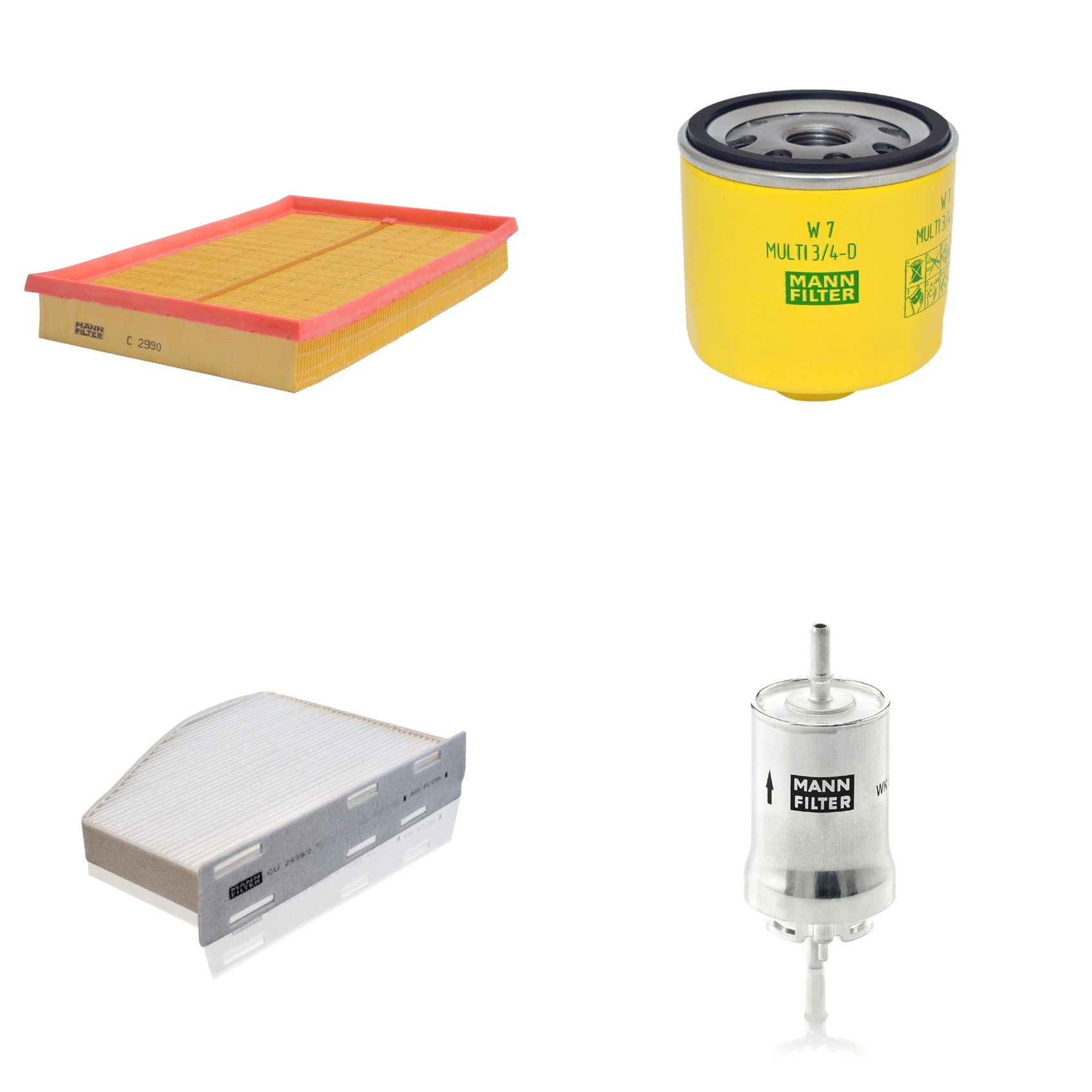 Kit Filtros de Ar Combustível Cabine Ar Condicionado Óleo - Mann-Filter - C2990 - CU2939/2 - W7MULTI3/4-D - WK59x - (1)