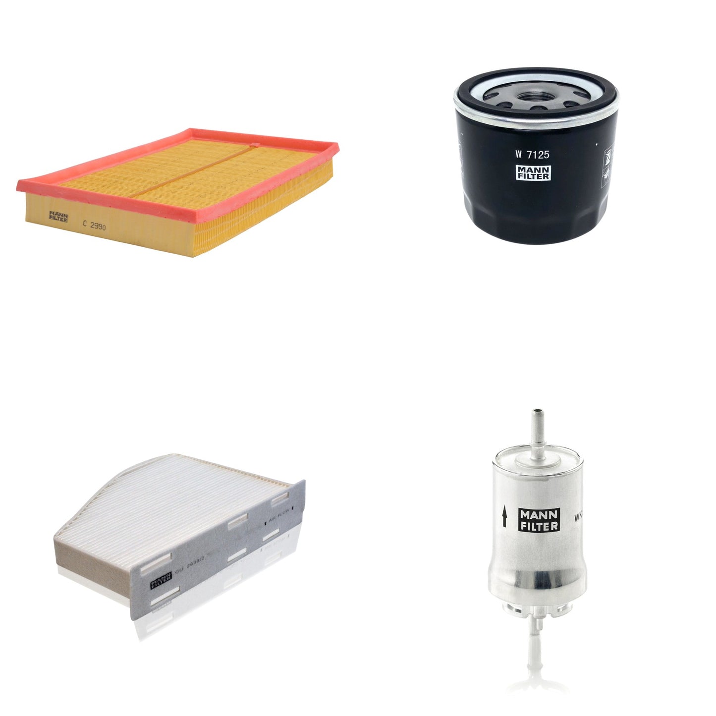 Kit Filtros de Ar Combustível Cabine Ar Condicionado Óleo - Mann-Filter - C2990 - CU2939/2 - W7125 - WK59x - (1)