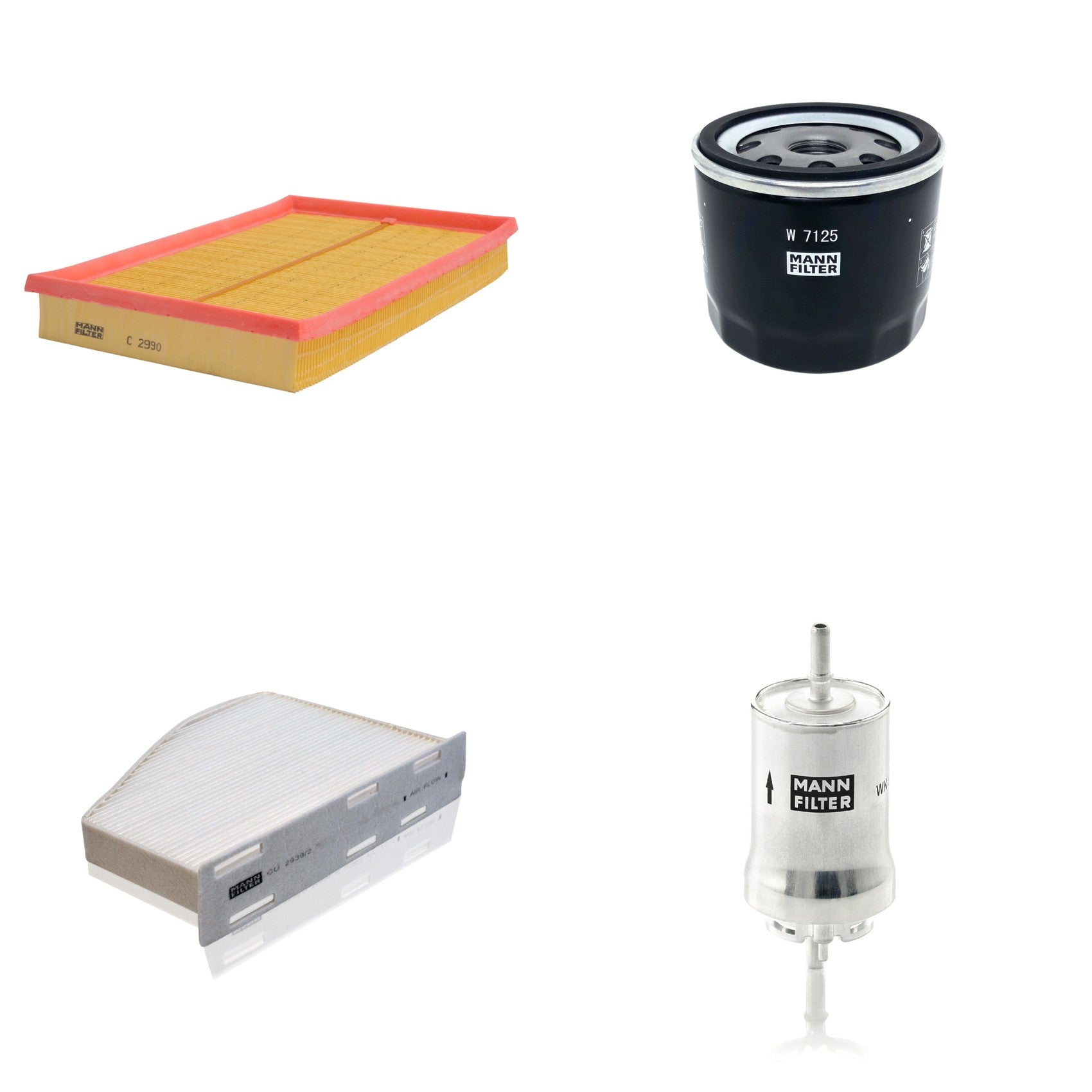Kit Filtros de Ar Combustível Cabine Ar Condicionado Óleo - Mann-Filter - C2990 - CU2939/2 - W7125 - WK59x - (1)