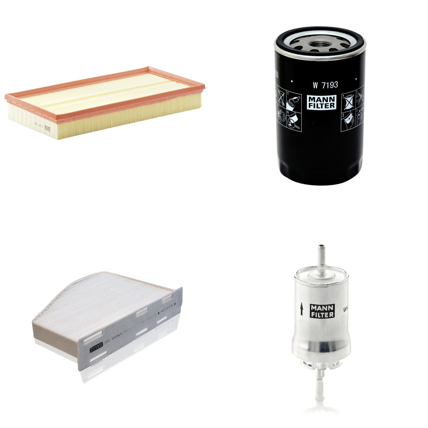 Kit Filtros de Ar Combustível Cabine Ar Condicionado Óleo - Mann-Filter - C37153 - CU2939/2 - W7193 - WK59x - (1)