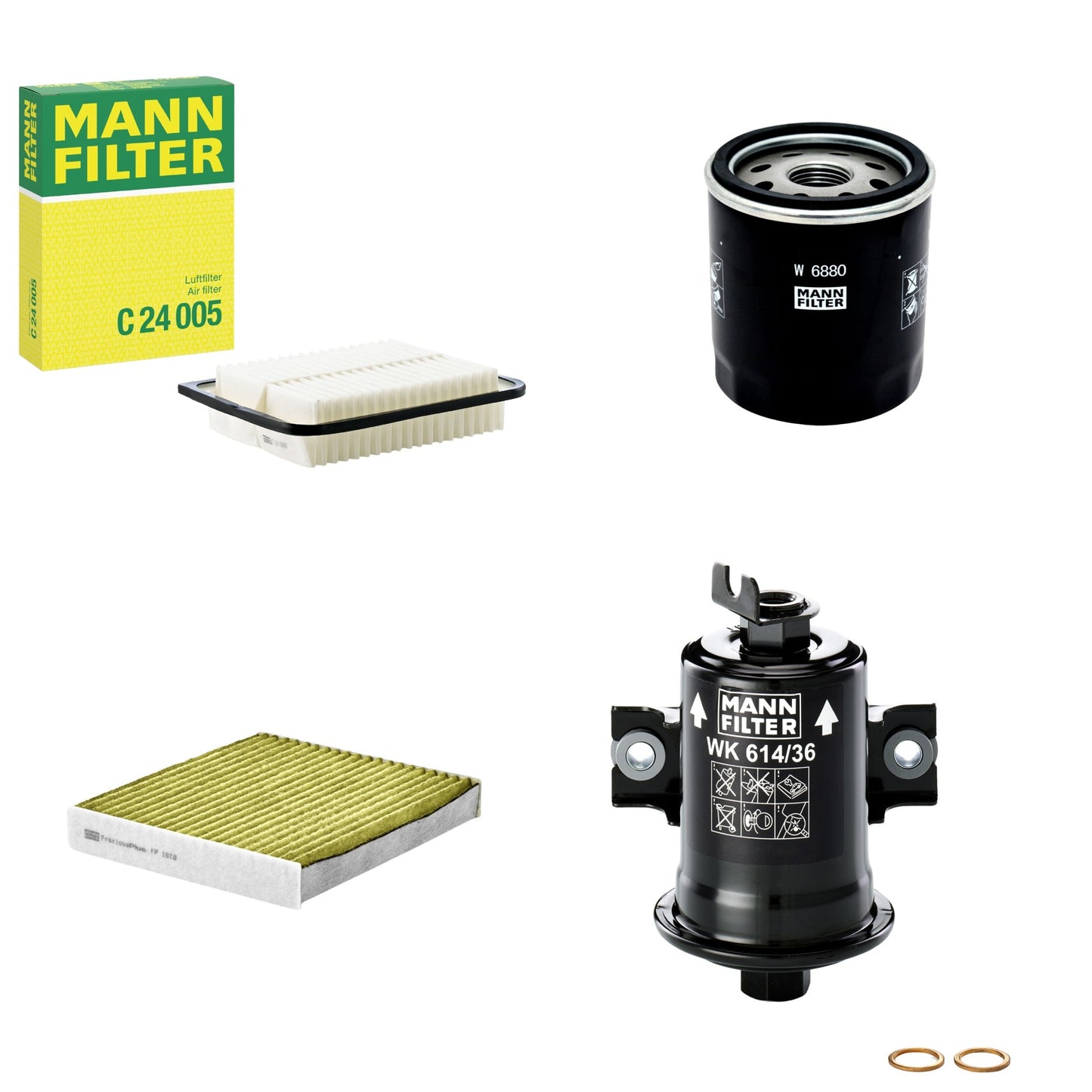 Kit Filtros de Ar Combustível Cabine Ar Condicionado Óleo - Mann-Filter - C24005 - FP1919 - W6880 - WK614/36x - (1)