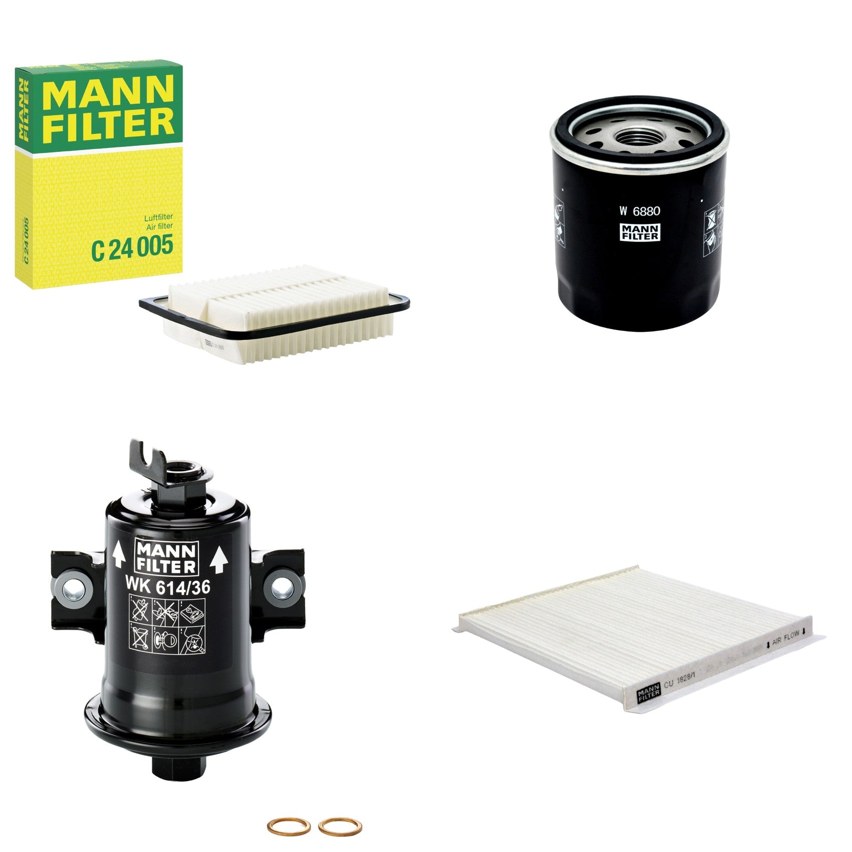 Kit Filtros de Ar Combustível Cabine Ar Condicionado Óleo - Mann-Filter - C24005 - CU1828/1 - W6880 - WK614/36x - (1)