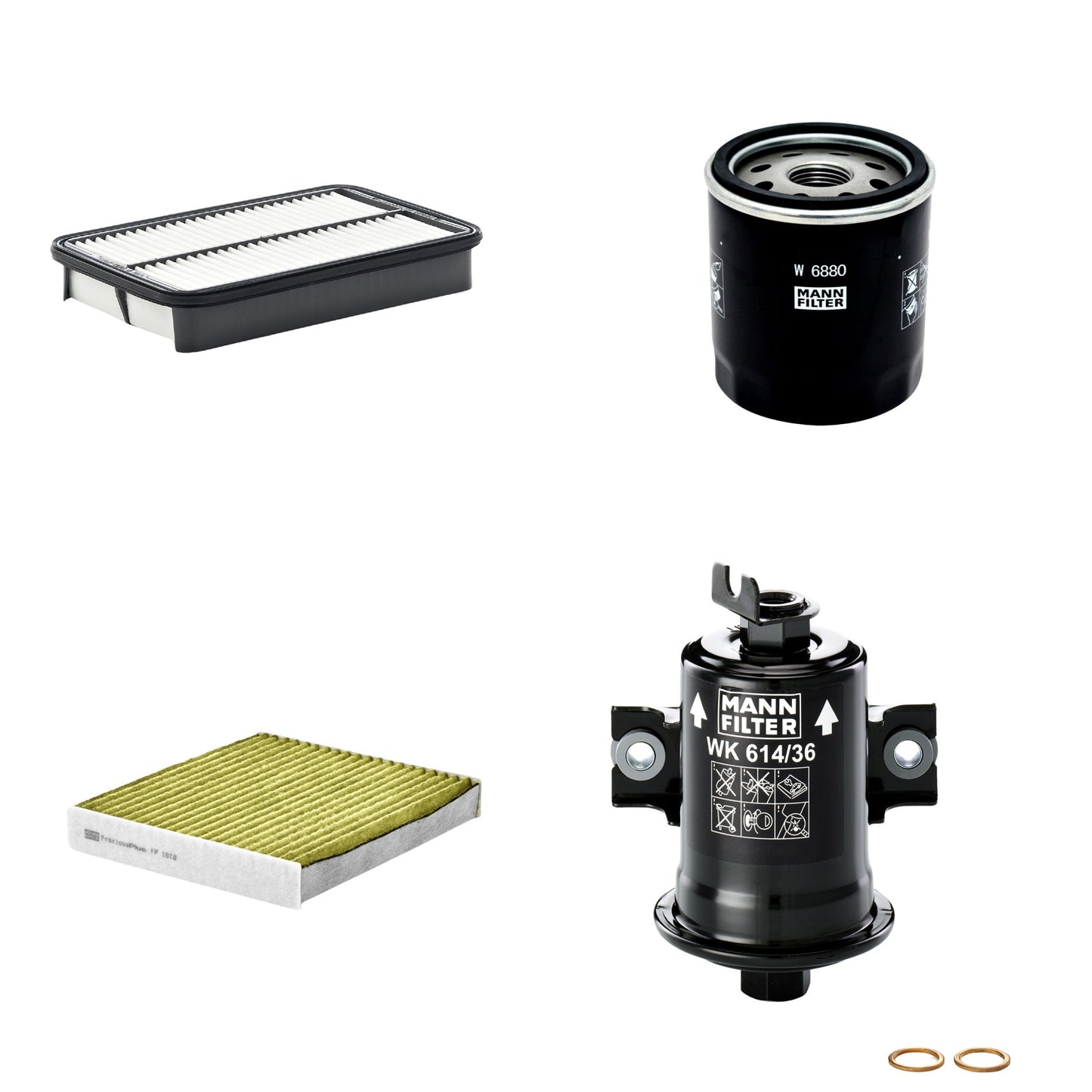 Kit Filtros de Ar Combustível Cabine Ar Condicionado Óleo - Mann-Filter - C2731/1 - FP1919 - W6880 - WK614/36x - (1)