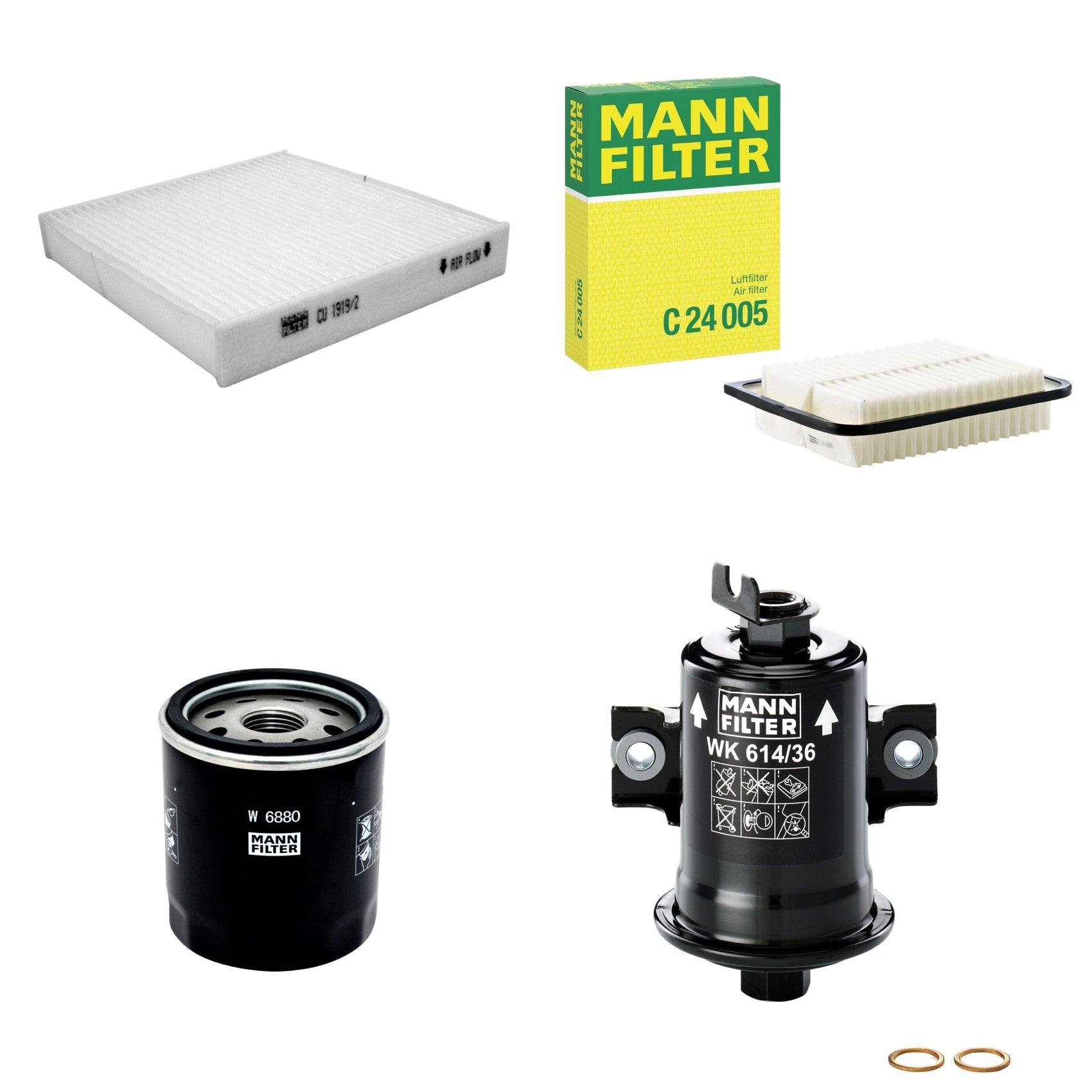 Kit Filtros de Ar Combustível Cabine Ar Condicionado Óleo - Mann-Filter - C24005 - CU1919/2 - W6880 - WK614/36x - (1)