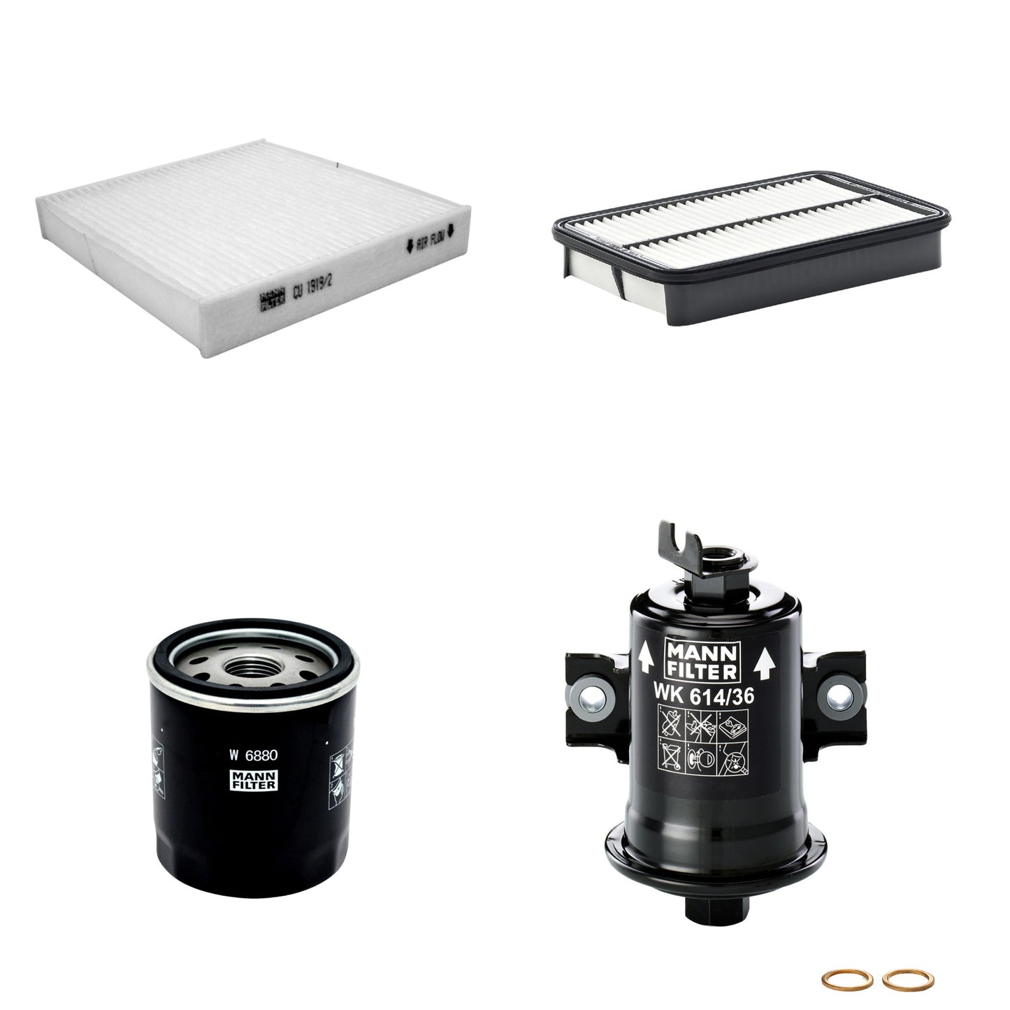 Kit Filtros de Ar Combustível Cabine Ar Condicionado Óleo - Mann-Filter - C2731/1 - CU1919/2 - W6880 - WK614/36x - (1)