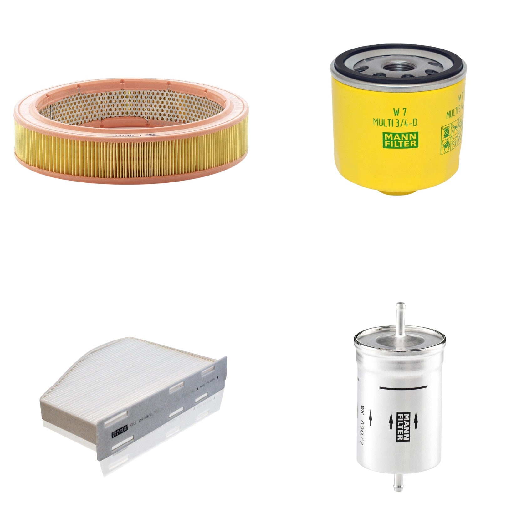 Kit Filtros de Ar Combustível Cabine Ar Condicionado Óleo - Mann-Filter - C2852/2 - CU2939/2 - W7MULTI3/4-D - WK830/7 - (1)