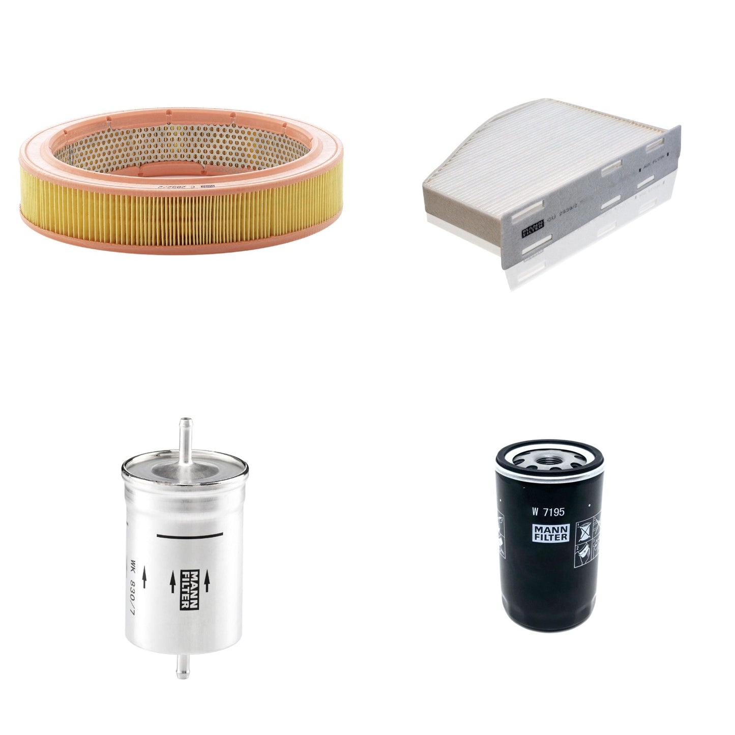 Kit Filtros de Ar Combustível Cabine Ar Condicionado Óleo - Mann-Filter - C2852/2 - CU2939/2 - W7195 - WK830/7 - (1)