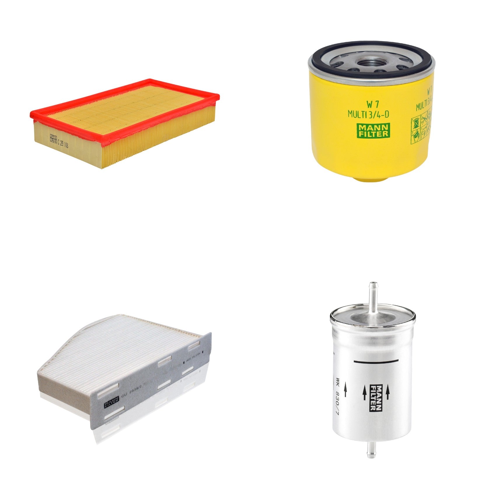 Kit Filtros de Ar Combustível Cabine Ar Condicionado Óleo - Mann-Filter - C29108 - CU2939/2 - W7MULTI3/4-D - WK830/7 - (1)