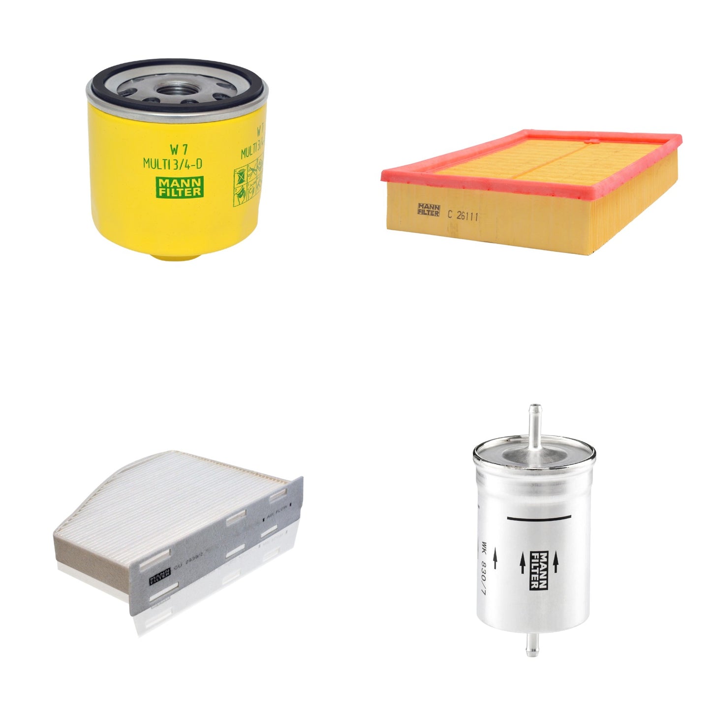 Kit Filtros de Ar Combustível Cabine Ar Condicionado Óleo - Mann-Filter - C26111 - CU2939/2 - W7MULTI3/4-D - WK830/7 - (1)