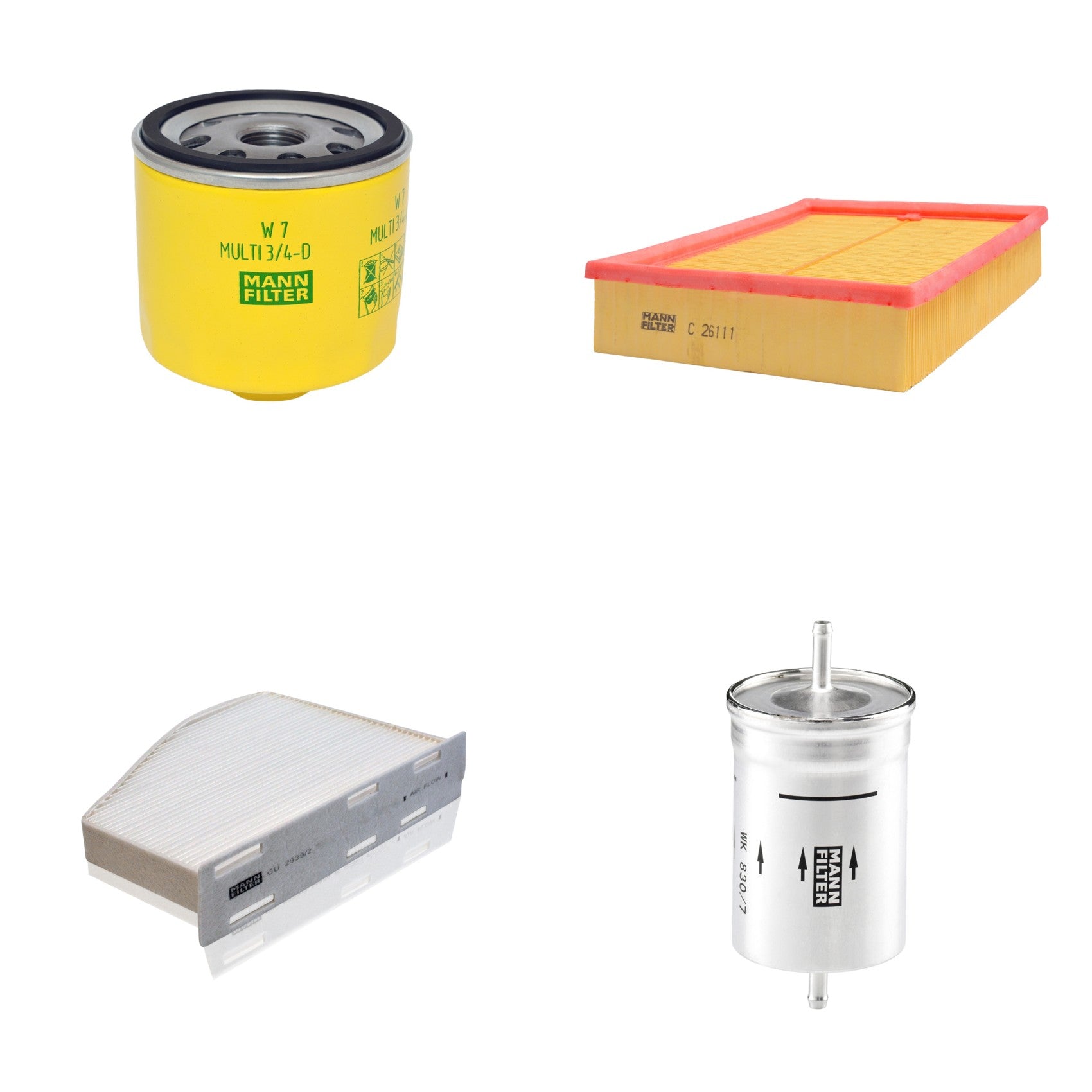 Kit Filtros de Ar Combustível Cabine Ar Condicionado Óleo - Mann-Filter - C26111 - CU2939/2 - W7MULTI3/4-D - WK830/7 - (1)