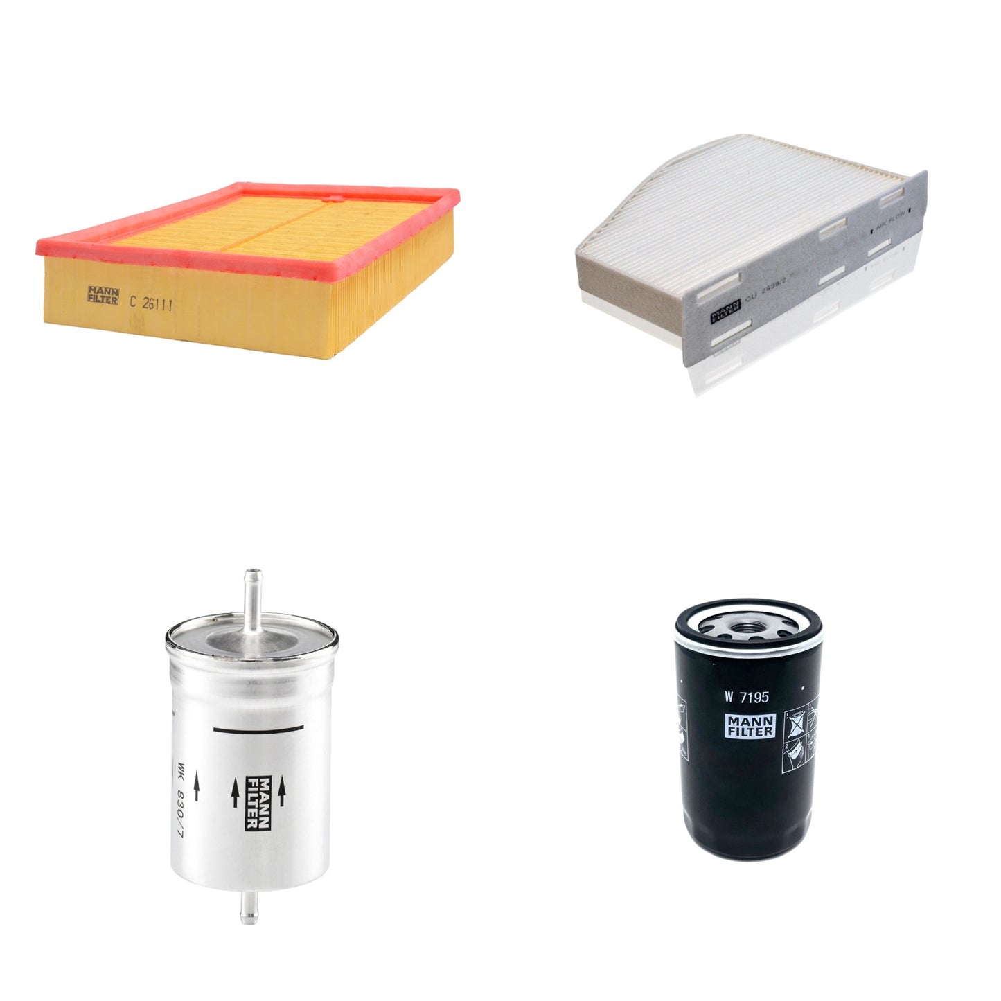 Kit Filtros de Ar Combustível Cabine Ar Condicionado Óleo - Mann-Filter - C26111 - CU2939/2 - W7195 - WK830/7 - (1)