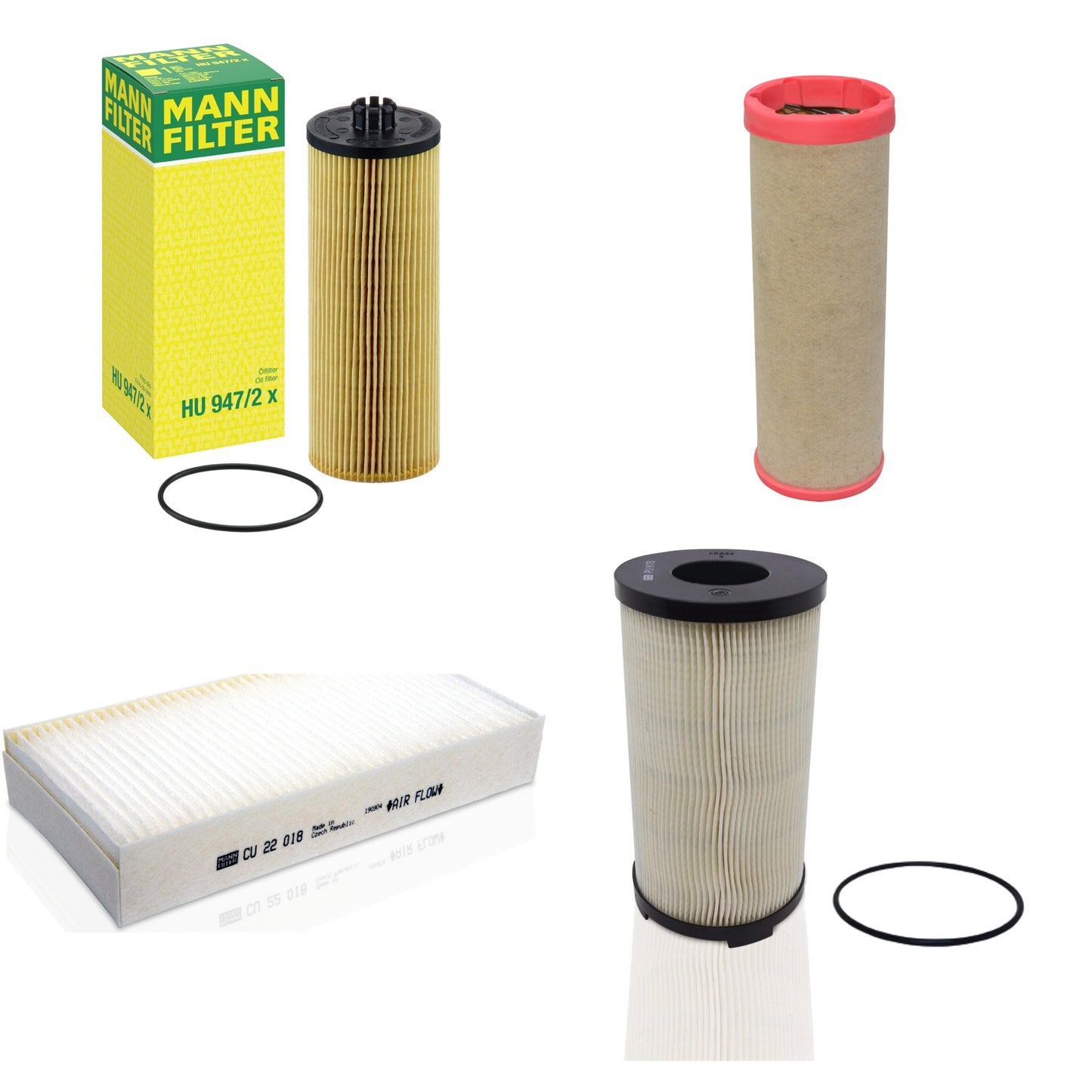 Kit Filtros de Ar Combustível Cabine Ar Condicionado Óleo - Mann-Filter - CF1552 - CU22018 - HU947/2x - PU9178x - (1)