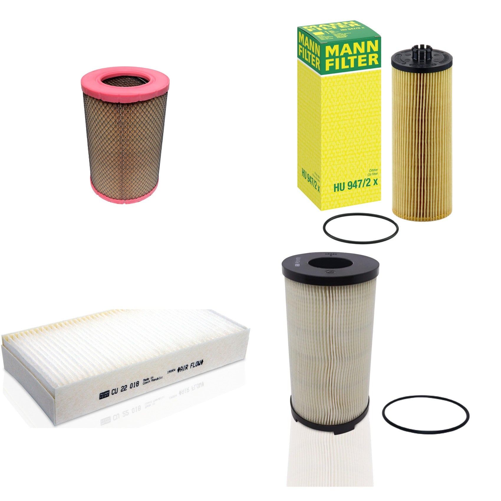 Kit Filtros de Ar Combustível Cabine Ar Condicionado Óleo - Mann-Filter - C27830 - CU22018 - HU947/2x - PU9178x - (1)