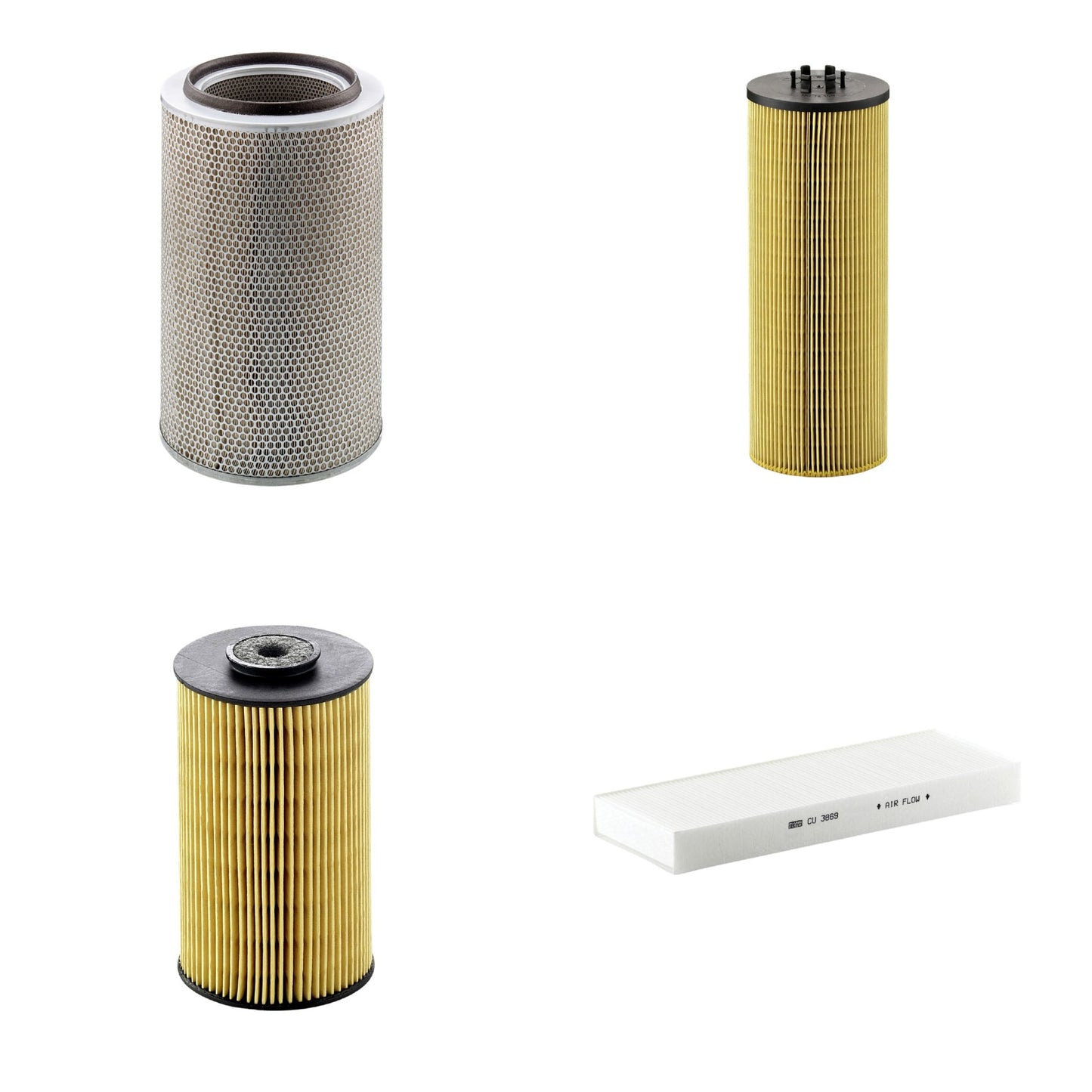 Kit Filtros de Ar Combustível Cabine Ar Condicionado Óleo - Mann-Filter - C30850/2 - CU3869 - HU12140x - P811 - (1)