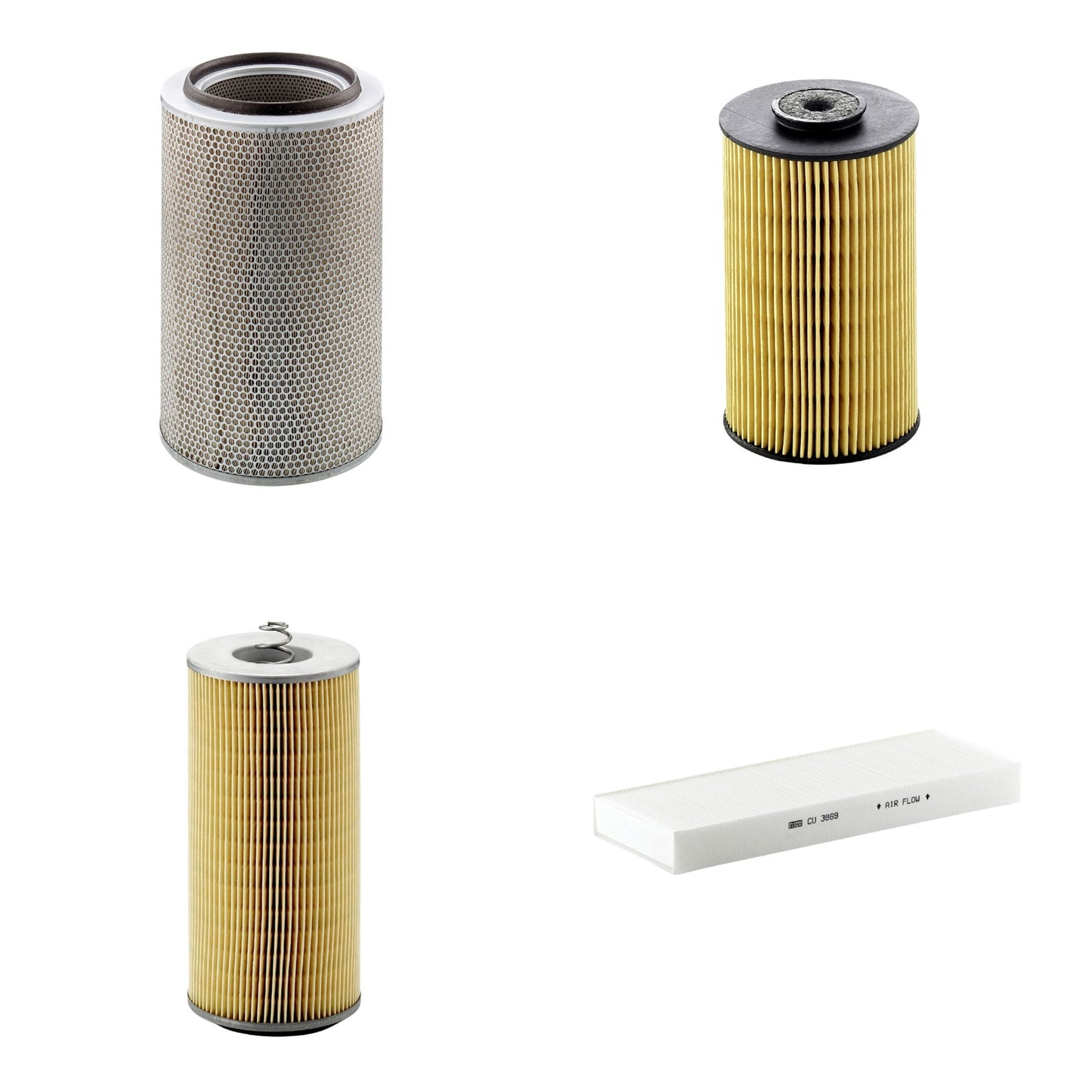 Kit Filtros de Ar Combustível Cabine Ar Condicionado Óleo - Mann-Filter - C30850/2 - CU3869 - H12110/2x - P811 - (1)