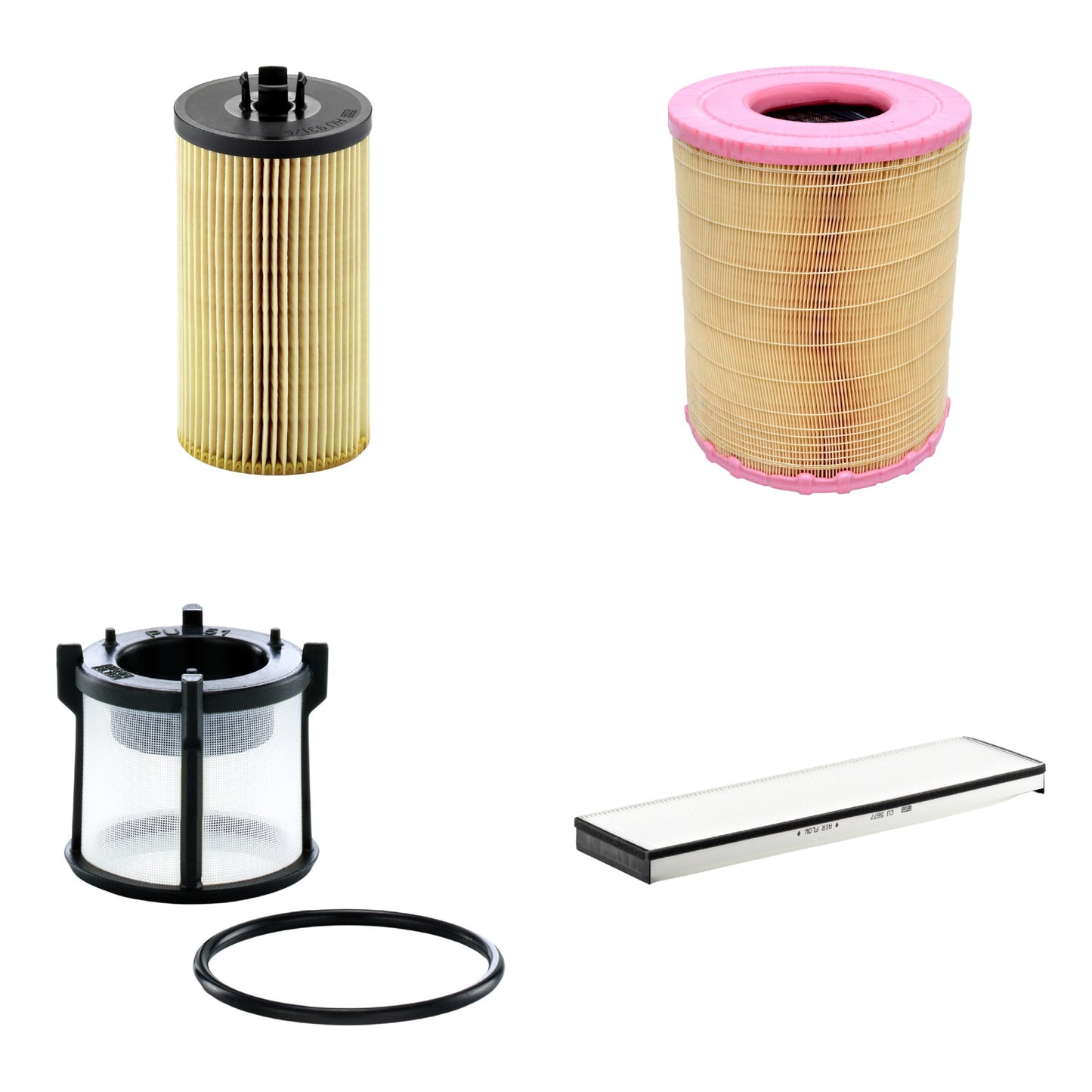 Kit Filtros de Ar Combustível Cabine Ar Condicionado Óleo - Mann-Filter - C281012 - CU5877 - HU931/5x - PU51X - (1)