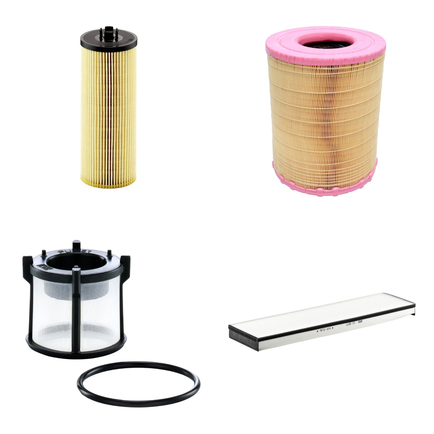 Kit Filtros de Ar Combustível Cabine Ar Condicionado Óleo - Mann-Filter - C281012 - CU5877 - HU945/2x - PU51X - (1)