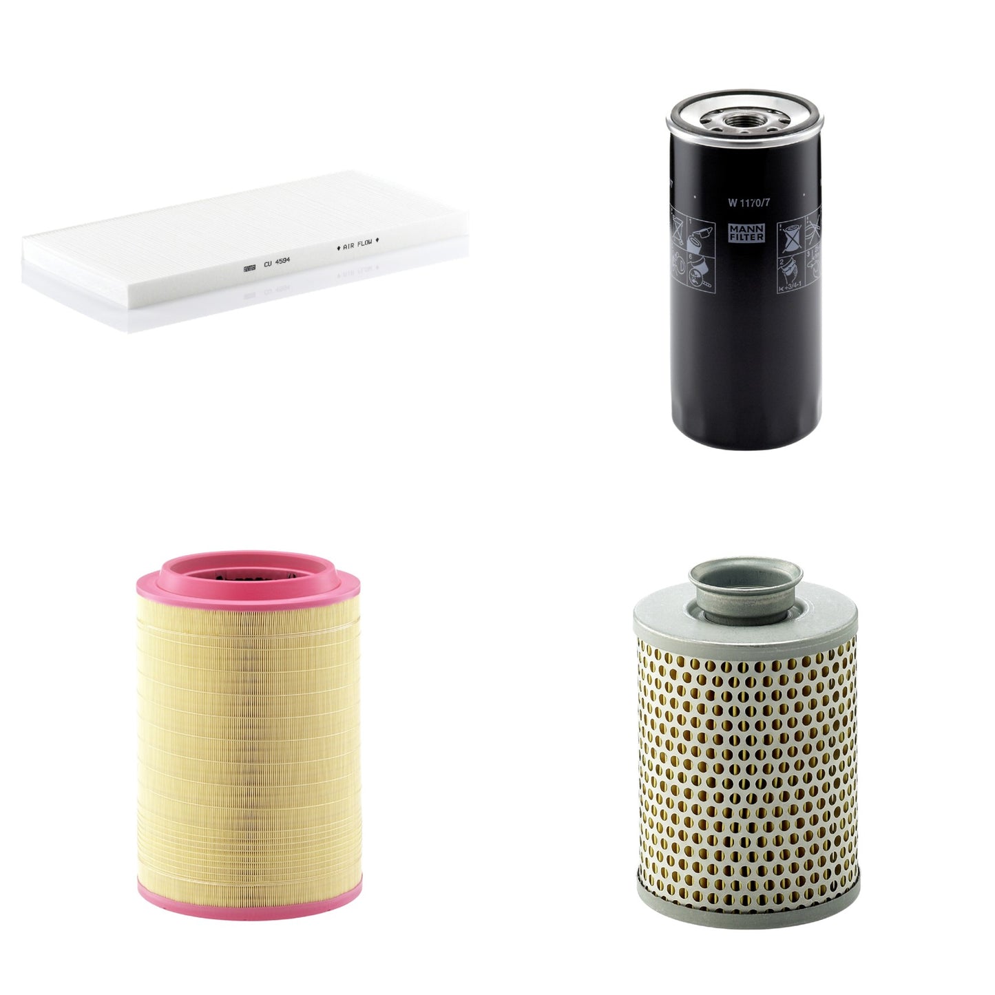 Kit Filtros de Ar Combustível Cabine Ar Condicionado Óleo - Mann-Filter - C321420/2 - CU4594 - P919/7 - W1170/7 - (1)