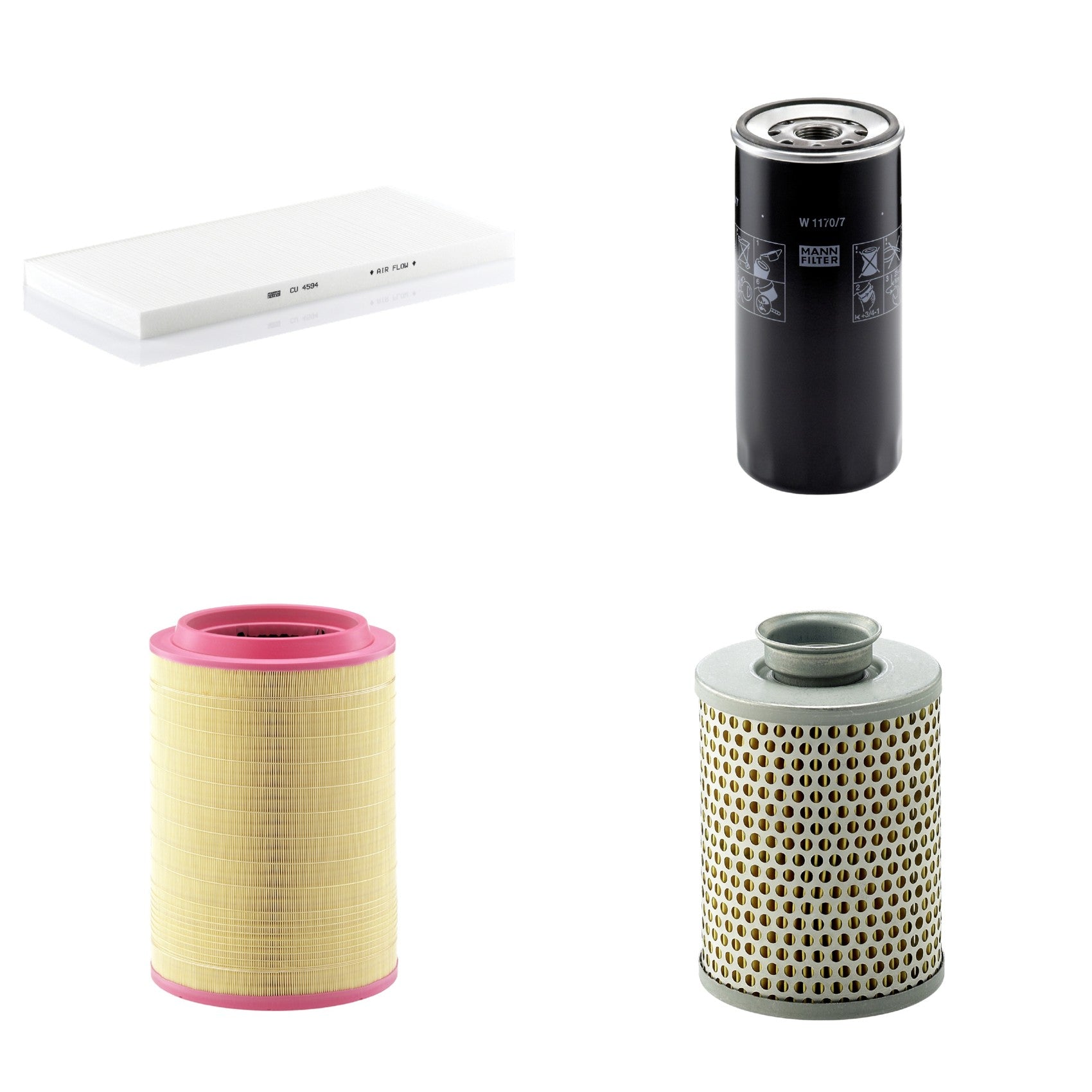 Kit Filtros de Ar Combustível Cabine Ar Condicionado Óleo - Mann-Filter - C321420/2 - CU4594 - P919/7 - W1170/7 - (1)