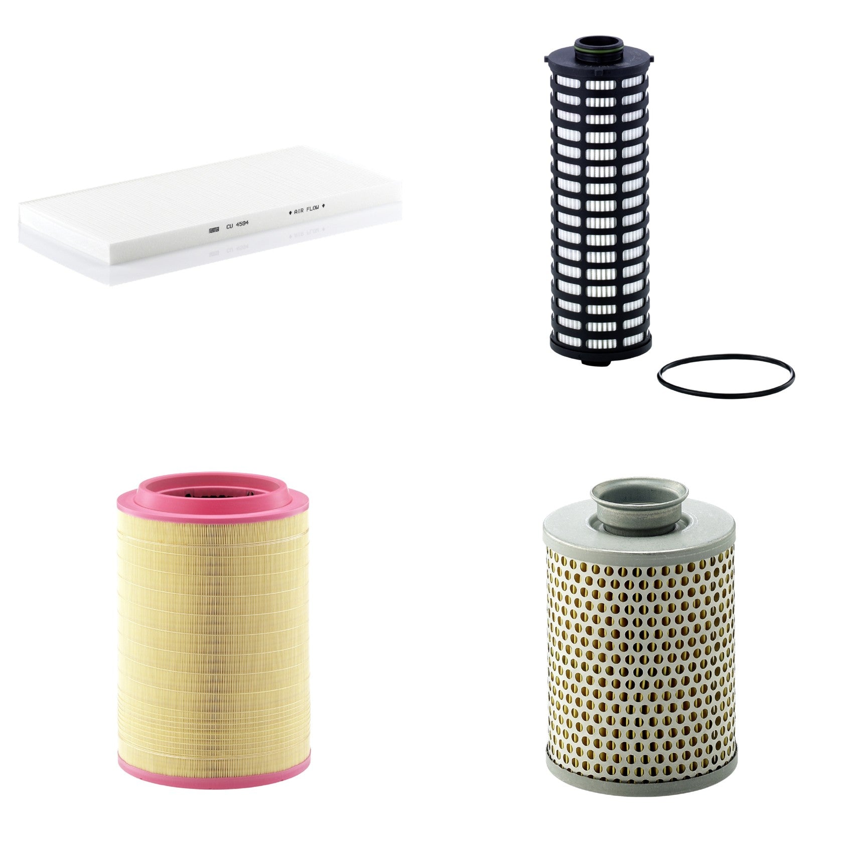 Kit Filtros de Ar Combustível Cabine Ar Condicionado Óleo - Mann-Filter - C321420/2 - CU4594 - HU11002X - P919/7 - (1)