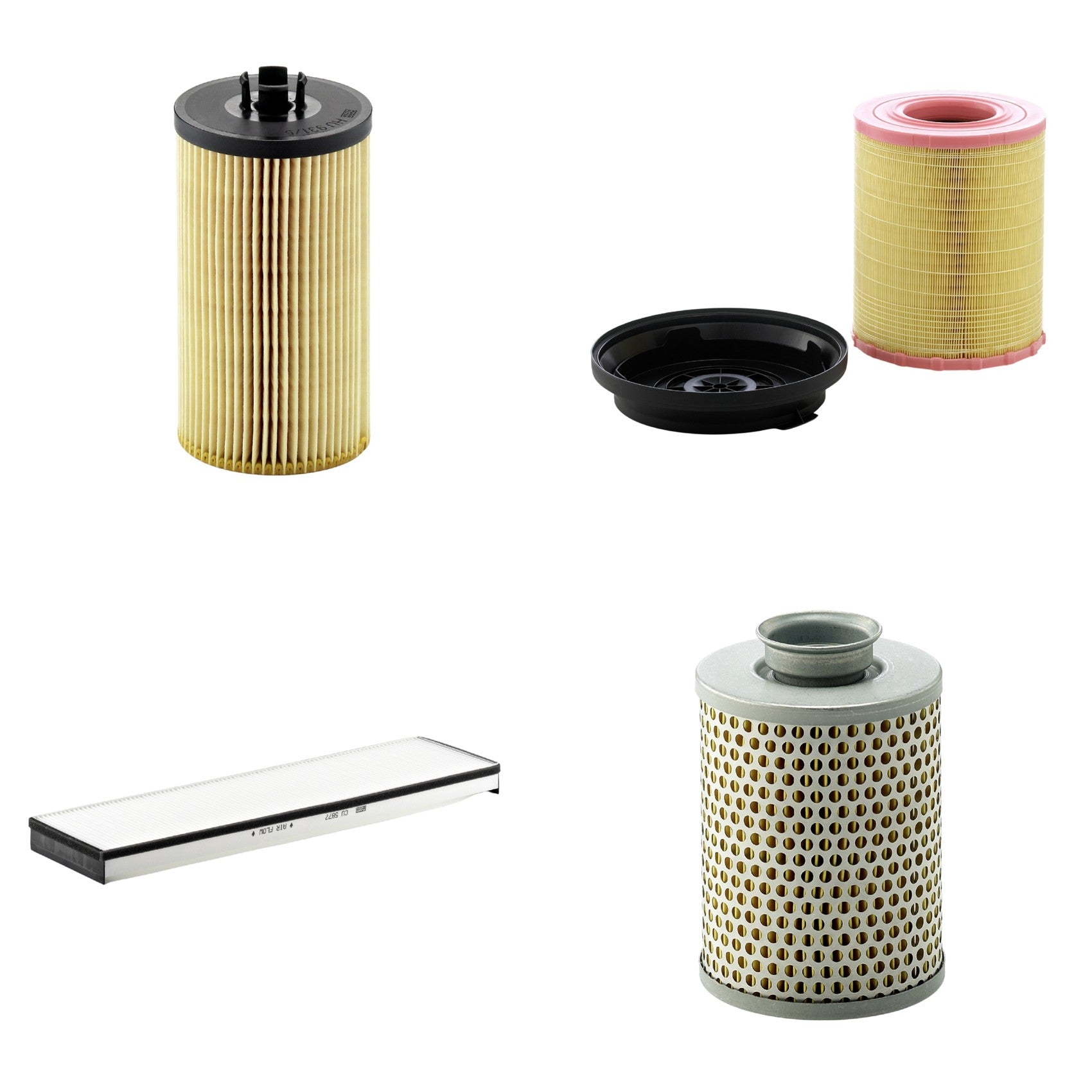 Kit Filtros de Ar Combustível Cabine Ar Condicionado Óleo - Mann-Filter - C29010KIT - CU5877 - HU931/5x - P919/7 - (1)