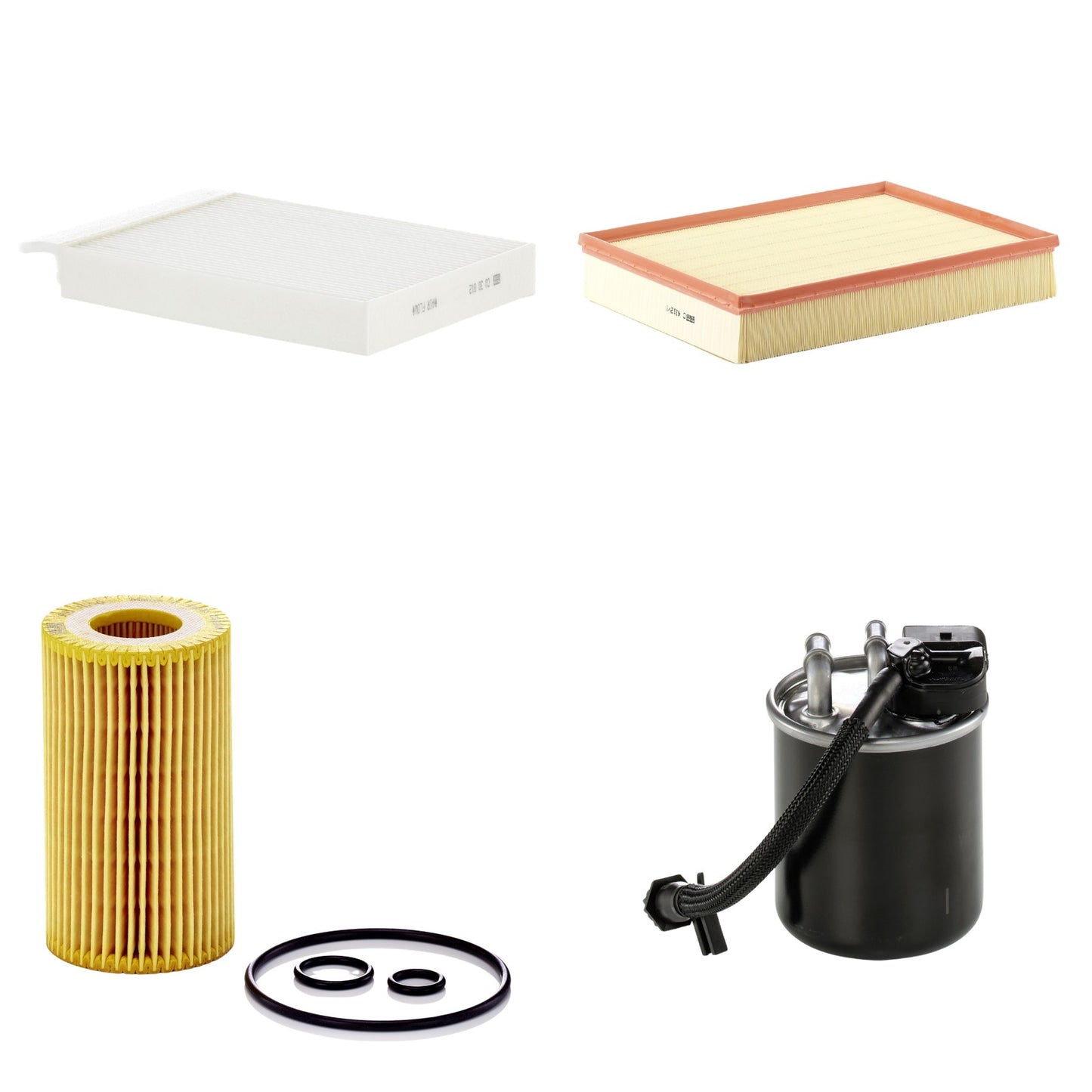Kit Filtros de Ar Combustível Cabine Ar Condicionado Óleo - Mann-Filter - C4312/1 - CU30012 - HU7010z - WK820/23 - (1)