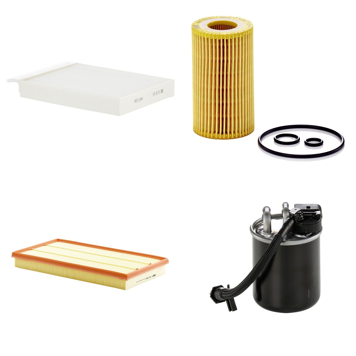 Kit Filtros de Ar Combustível Cabine Ar Condicionado Óleo - Mann-Filter - C43002 - CU30012 - HU7010z - WK820/23 - (1)