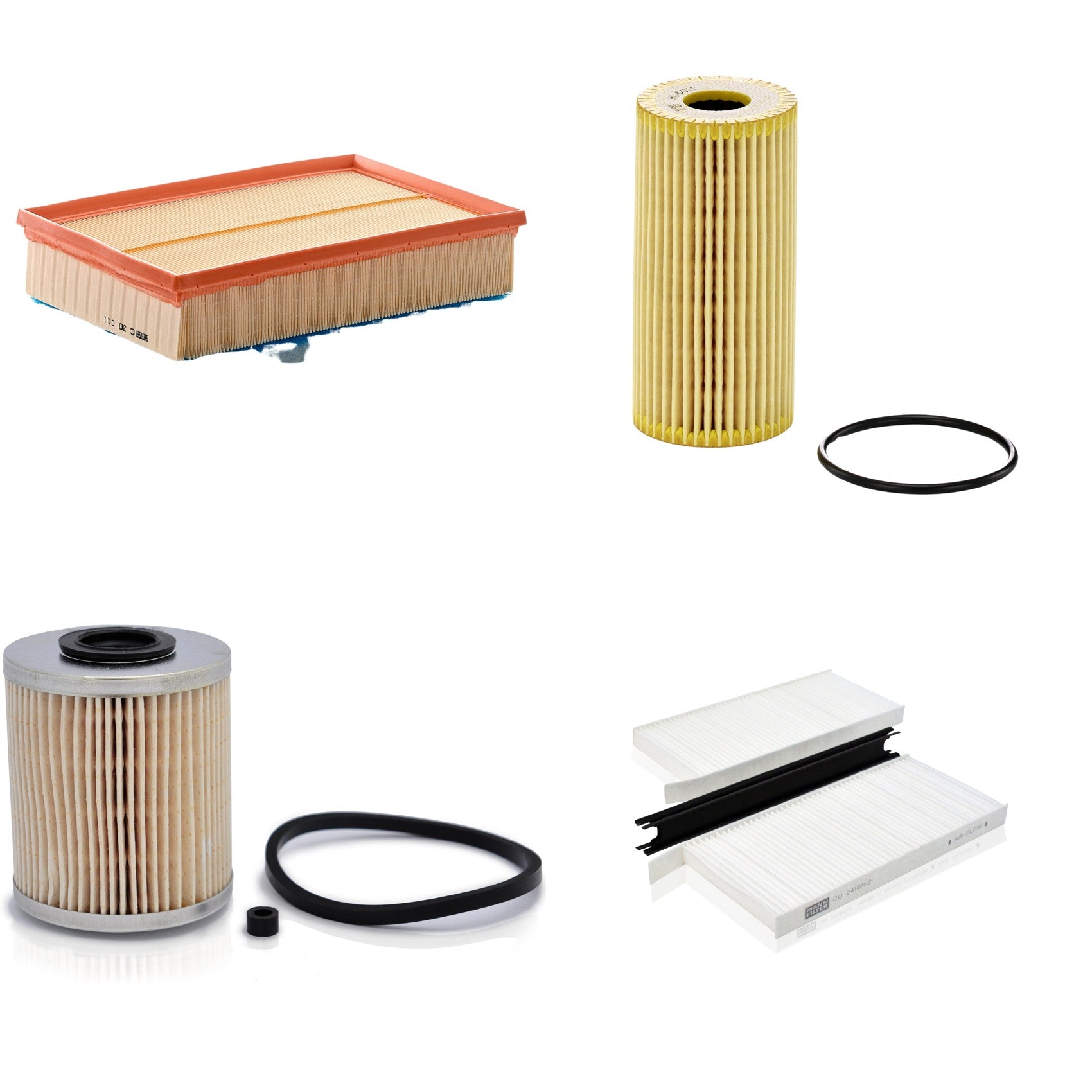 Kit Filtros de Ar Combustível Cabine Ar Condicionado Óleo - Mann-Filter - C30011 - CU2418/1-2 - HU6011z - P718/1x - (1)