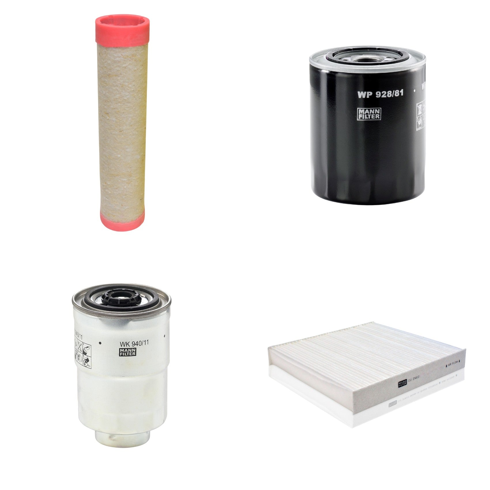 Kit Filtros de Ar Combustível Cabine Ar Condicionado Óleo - Mann-Filter - CF300/1 - CU2141/2 - WK940/11x - WP928/81 - (1)