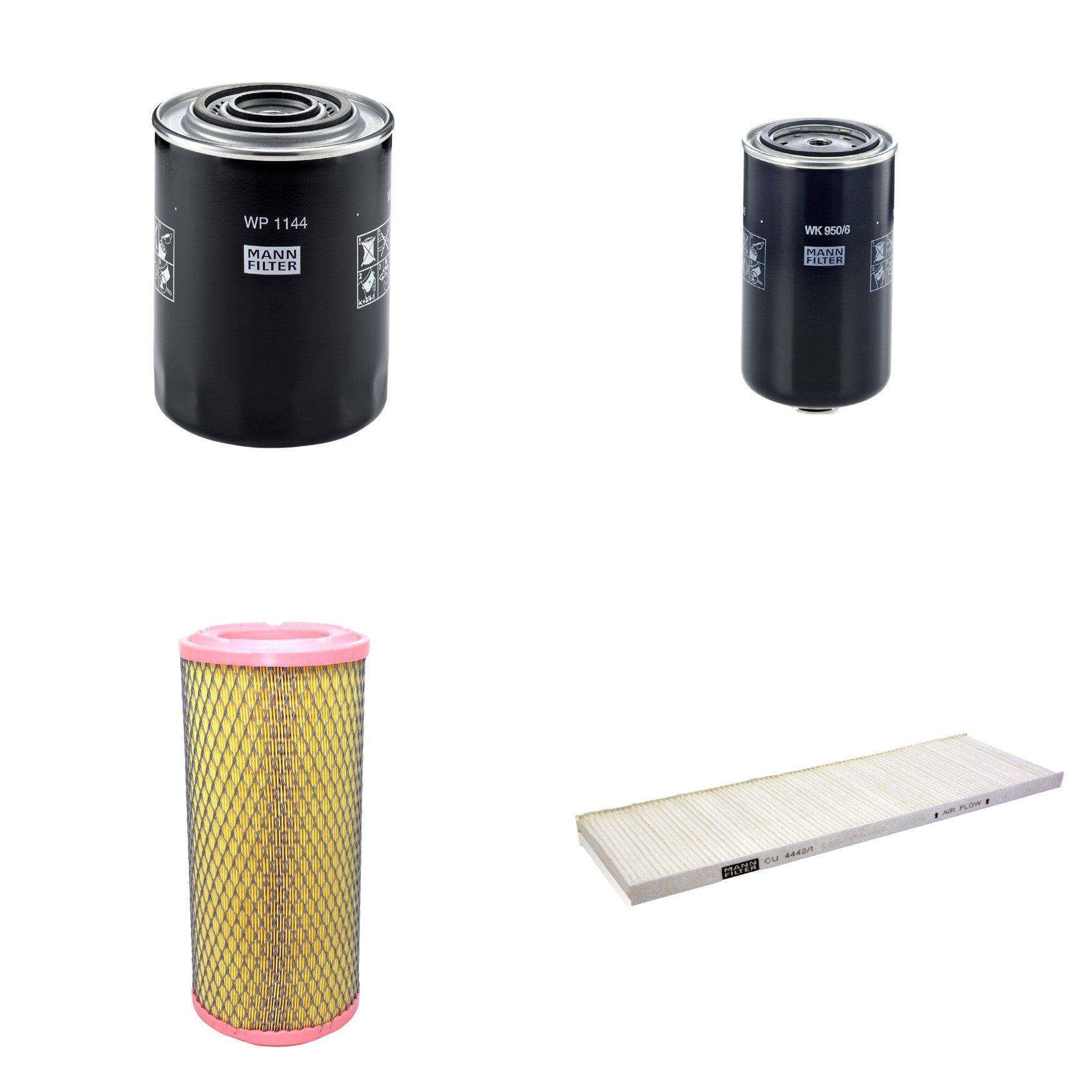 Kit Filtros de Ar Combustível Cabine Ar Condicionado Óleo - Mann-Filter - C17337/3 - CU4442/1 - WK950/6 - WP1144 - (1)