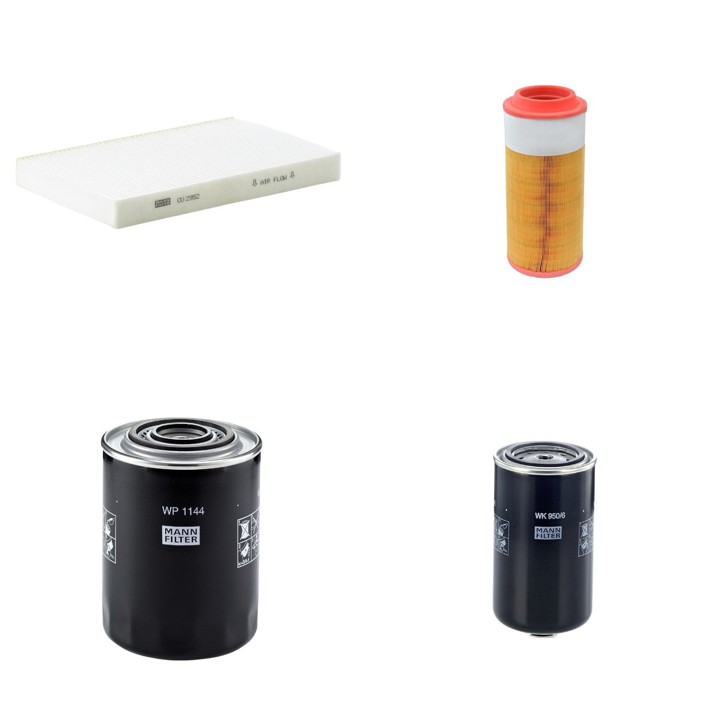 Kit Filtros de Ar Combustível Cabine Ar Condicionado Óleo - Mann-Filter - C18450/2 - CU2952 - WK950/6 - WP1144 - (1)