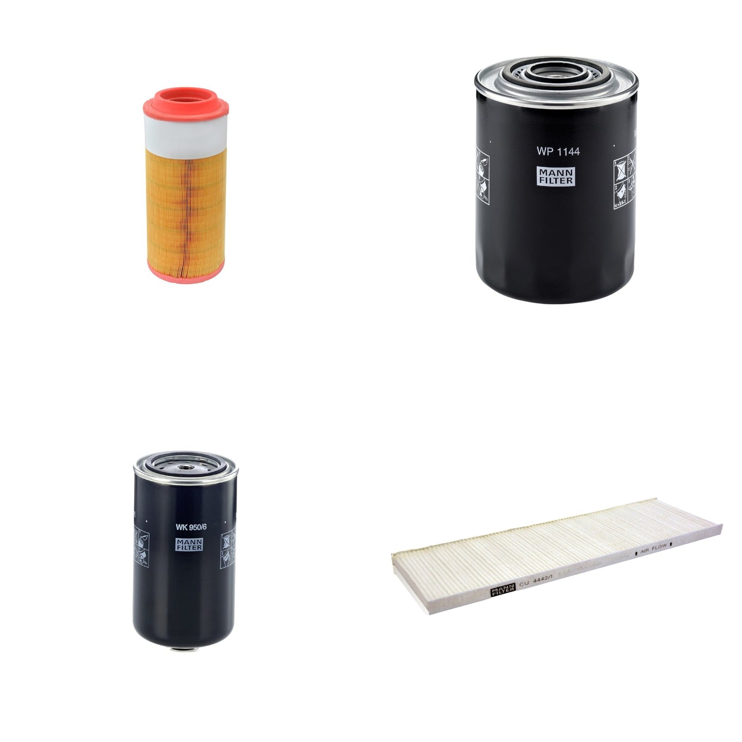 Kit Filtros de Ar Combustível Cabine Ar Condicionado Óleo - Mann-Filter - C18450/2 - CU4442/1 - WK950/6 - WP1144 - (1)