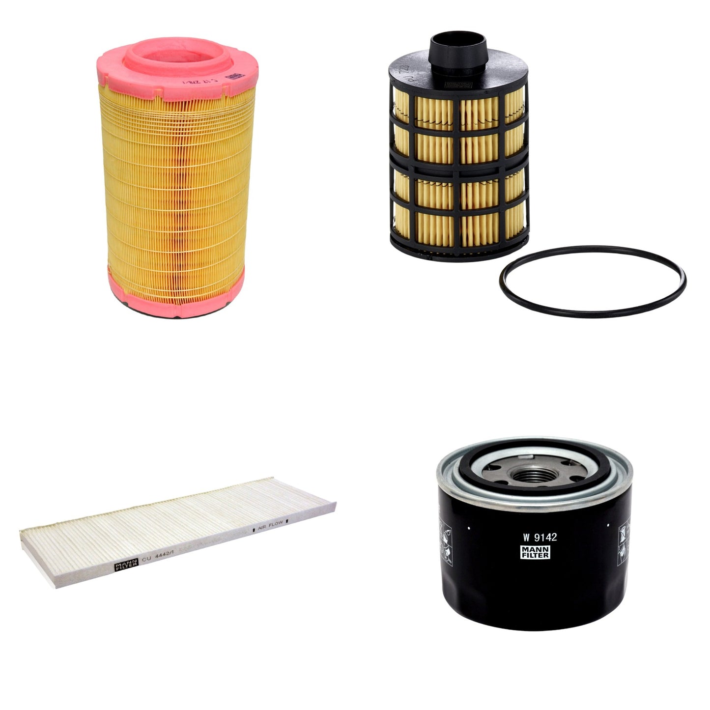 Kit Filtros de Ar Combustível Cabine Ar Condicionado Óleo - Mann-Filter - C17278/1 - CU4442/1 - PU723x - W9142 - (1)