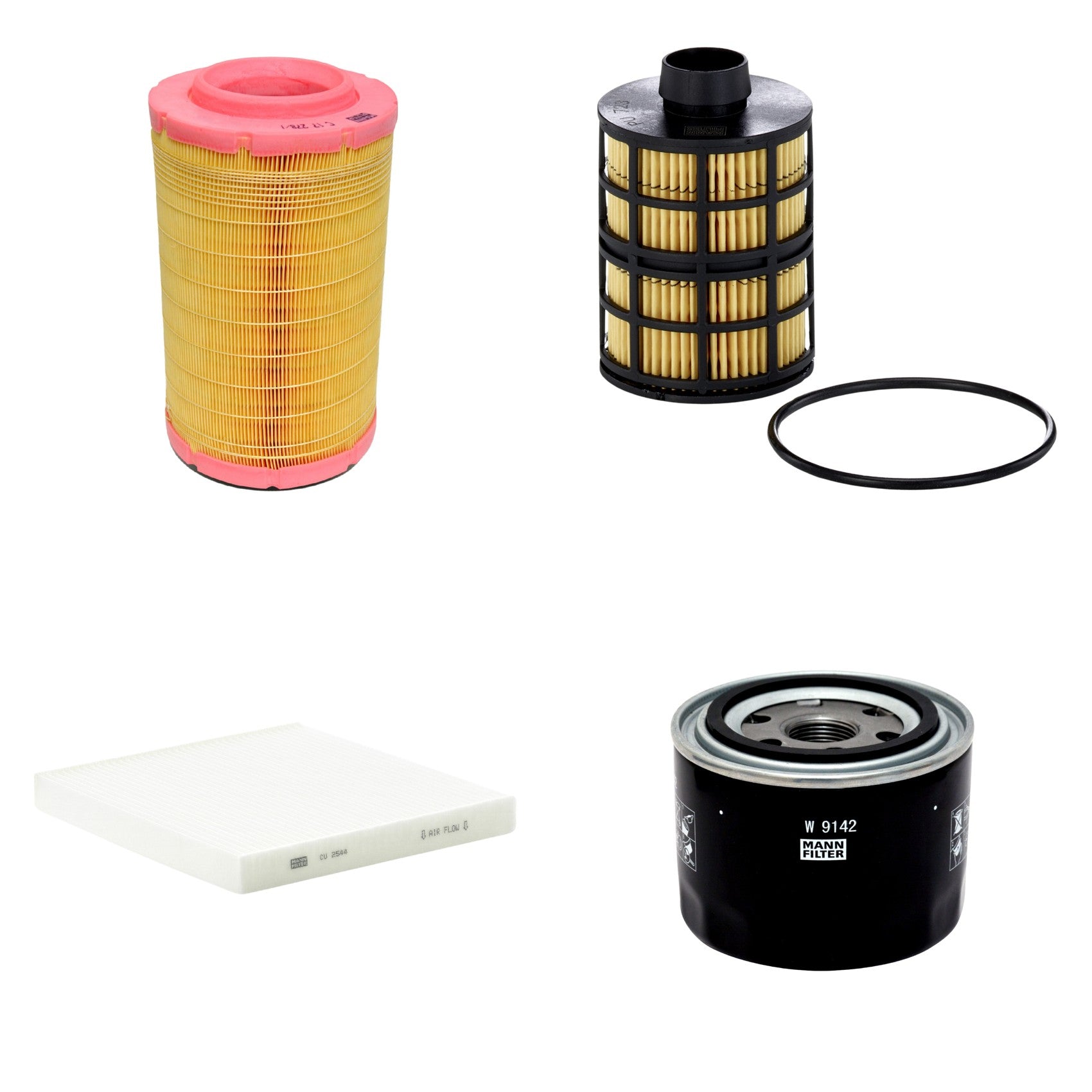 Kit Filtros de Ar Combustível Cabine Ar Condicionado Óleo - Mann-Filter - C17278/1 - CU2544 - PU723x - W9142 - (1)