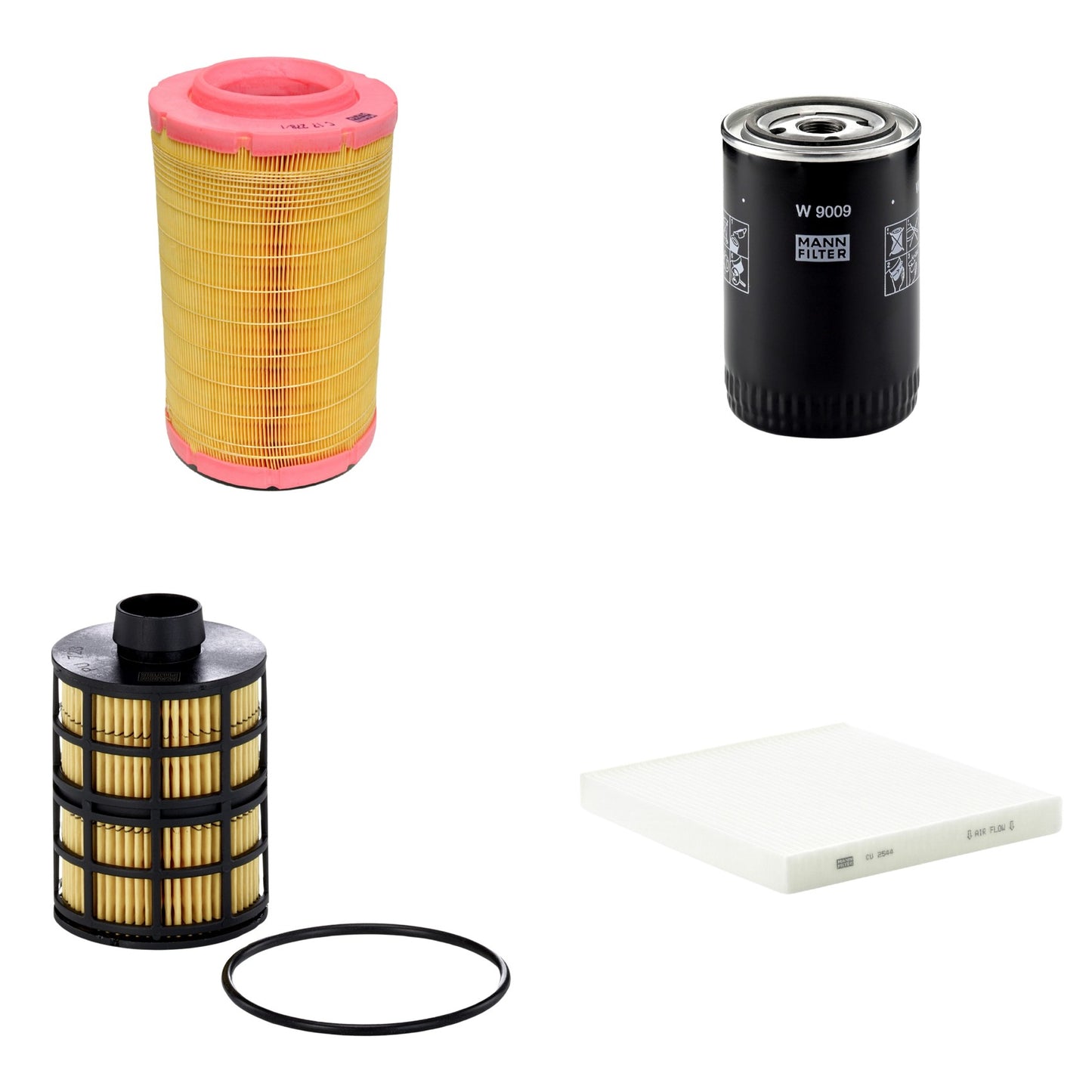 Kit Filtros de Ar Combustível Cabine Ar Condicionado Óleo - Mann-Filter - C17278/1 - CU2544 - PU723x - W9009 - (1)