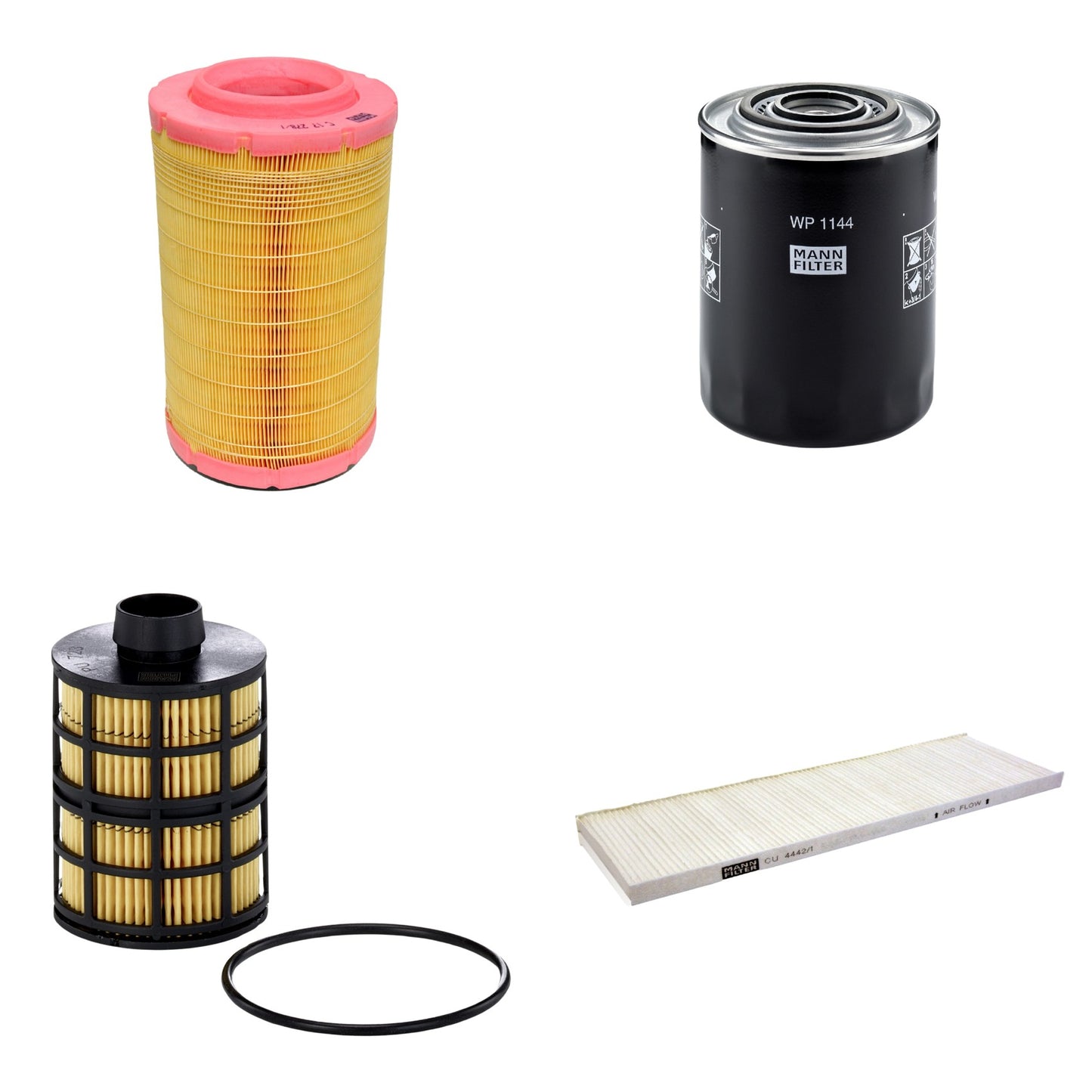 Kit Filtros de Ar Combustível Cabine Ar Condicionado Óleo - Mann-Filter - C17278/1 - CU4442/1 - PU723x - WP1144 - (1)