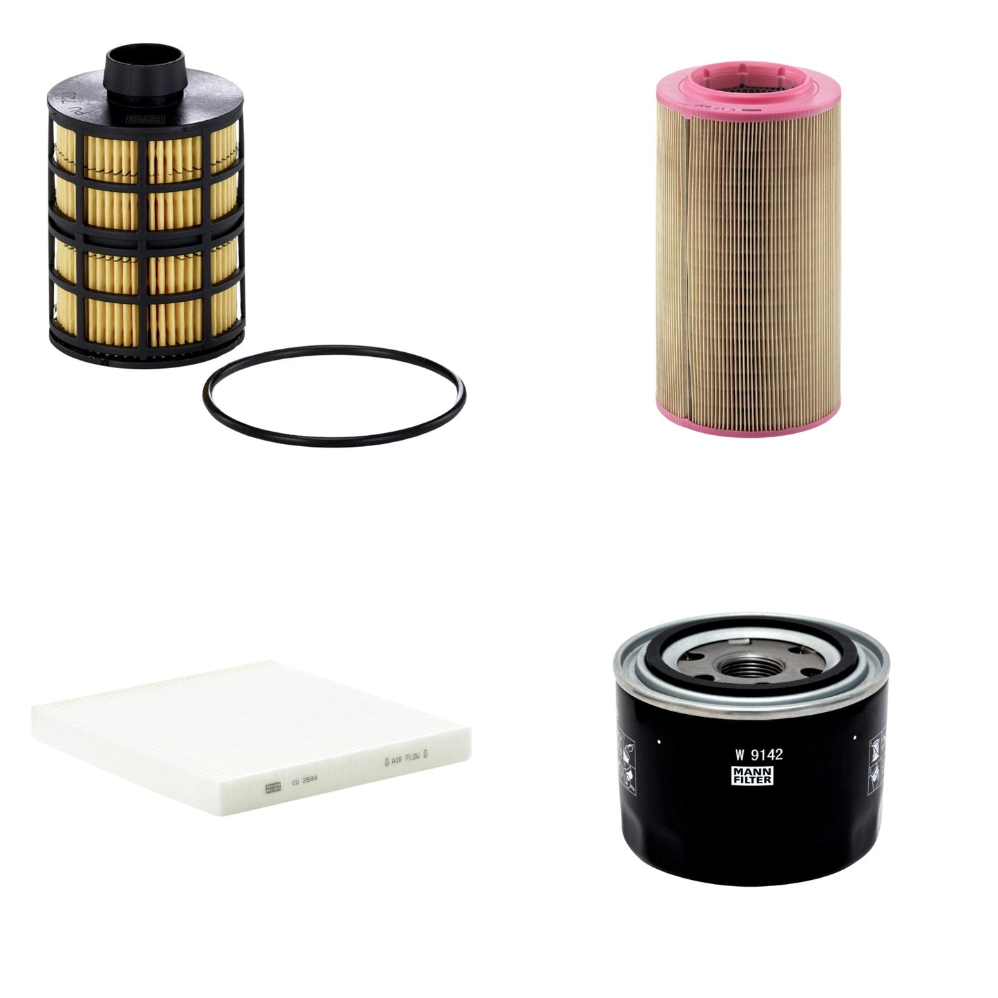 Kit Filtros de Ar Combustível Cabine Ar Condicionado Óleo - Mann-Filter - C17237 - CU2544 - PU723x - W9142 - (1)