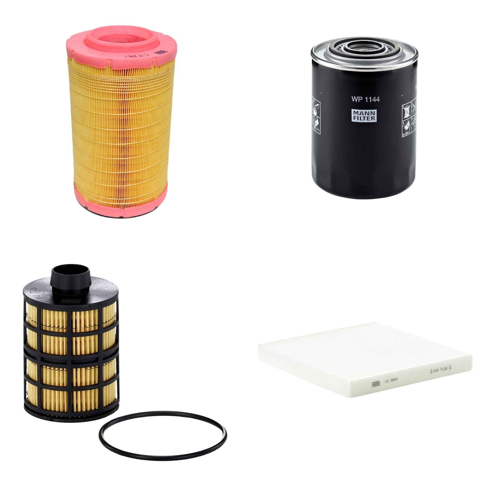 Kit Filtros de Ar Combustível Cabine Ar Condicionado Óleo - Mann-Filter - C17278/1 - CU2544 - PU723x - WP1144 - (1)