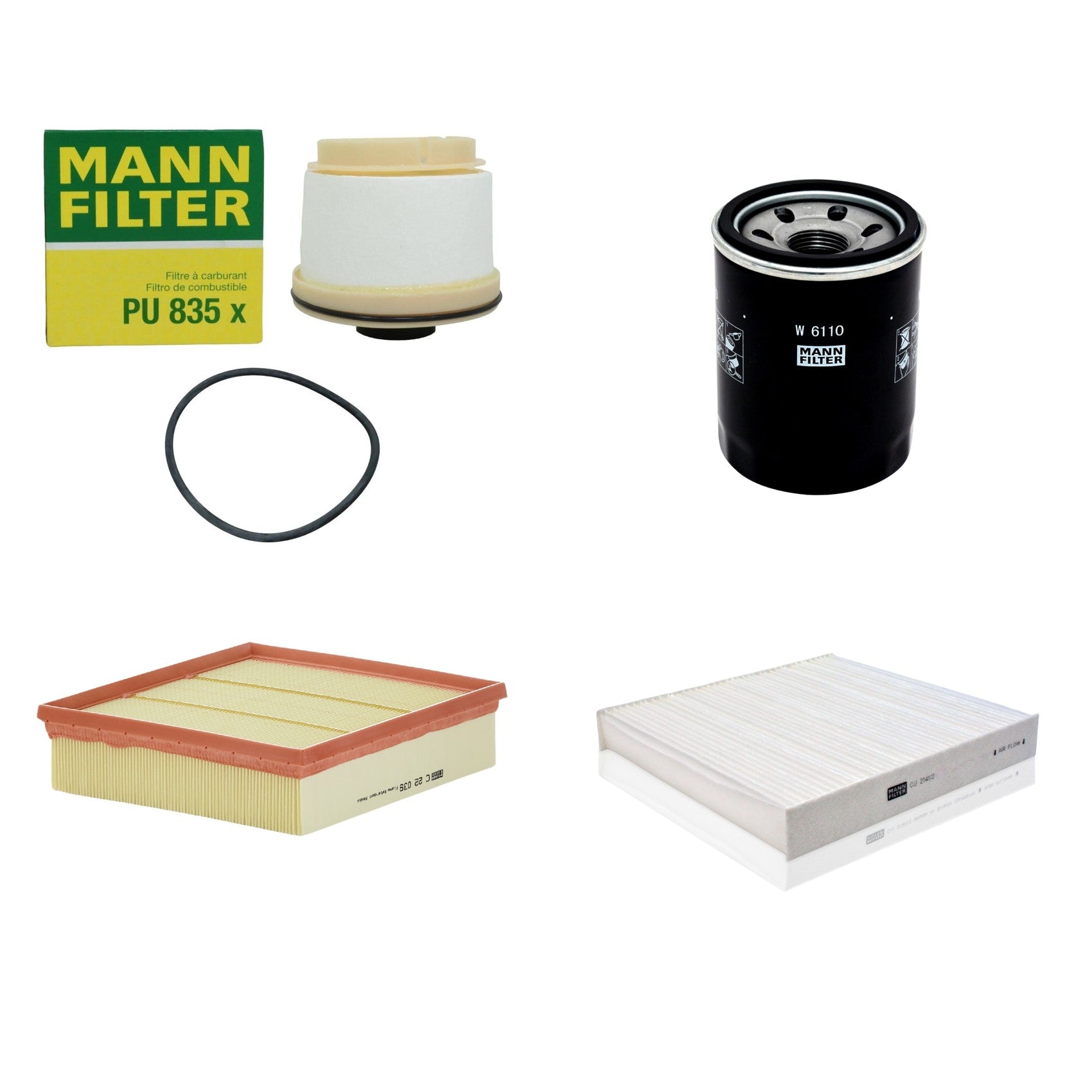 Kit Filtros de Ar Combustível Cabine Ar Condicionado Óleo - Mann-Filter - C22039 - CU2141/2 - PU835x - W6110 - (1)