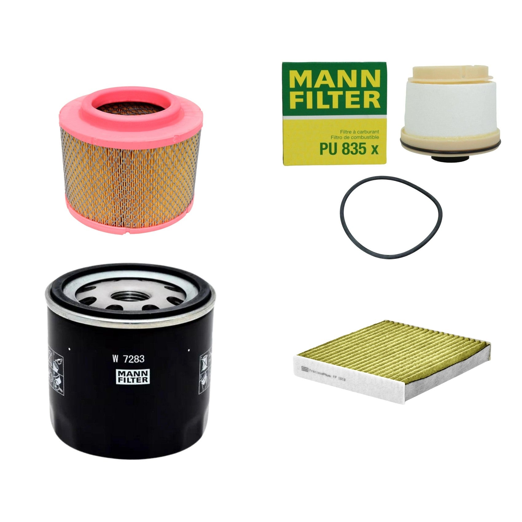 Kit Filtros de Ar Combustível Cabine Ar Condicionado Óleo - Mann-Filter - C23107/1 - FP1919 - PU835x - W7283 - (1)