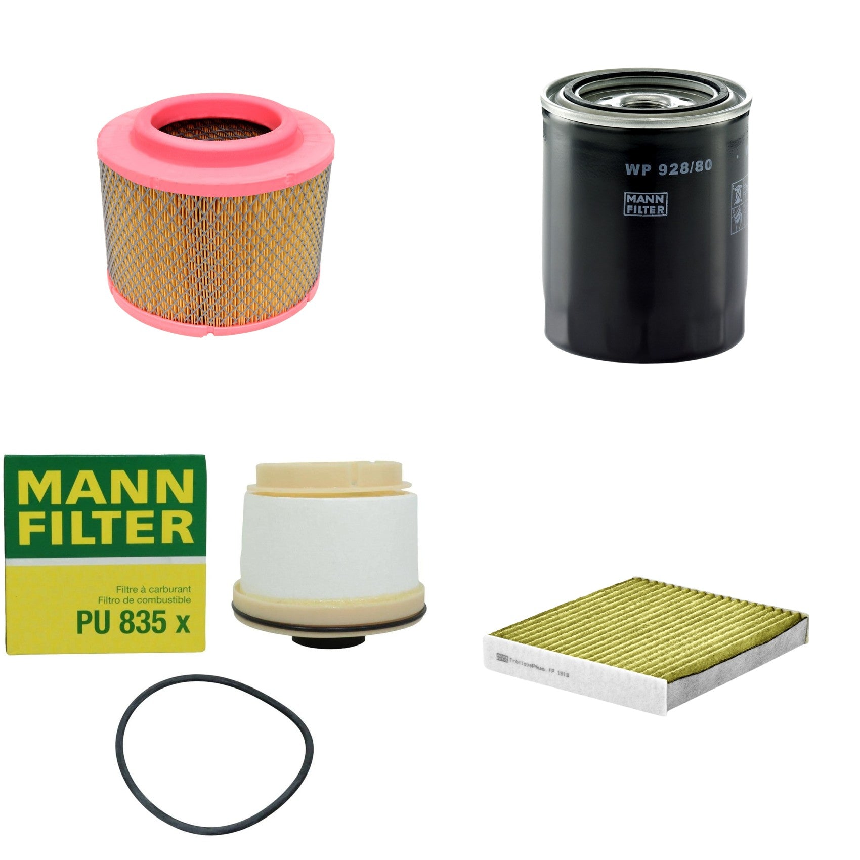 Kit Filtros de Ar Combustível Cabine Ar Condicionado Óleo - Mann-Filter - C23107/1 - FP1919 - PU835x - WP928/80 - (1)