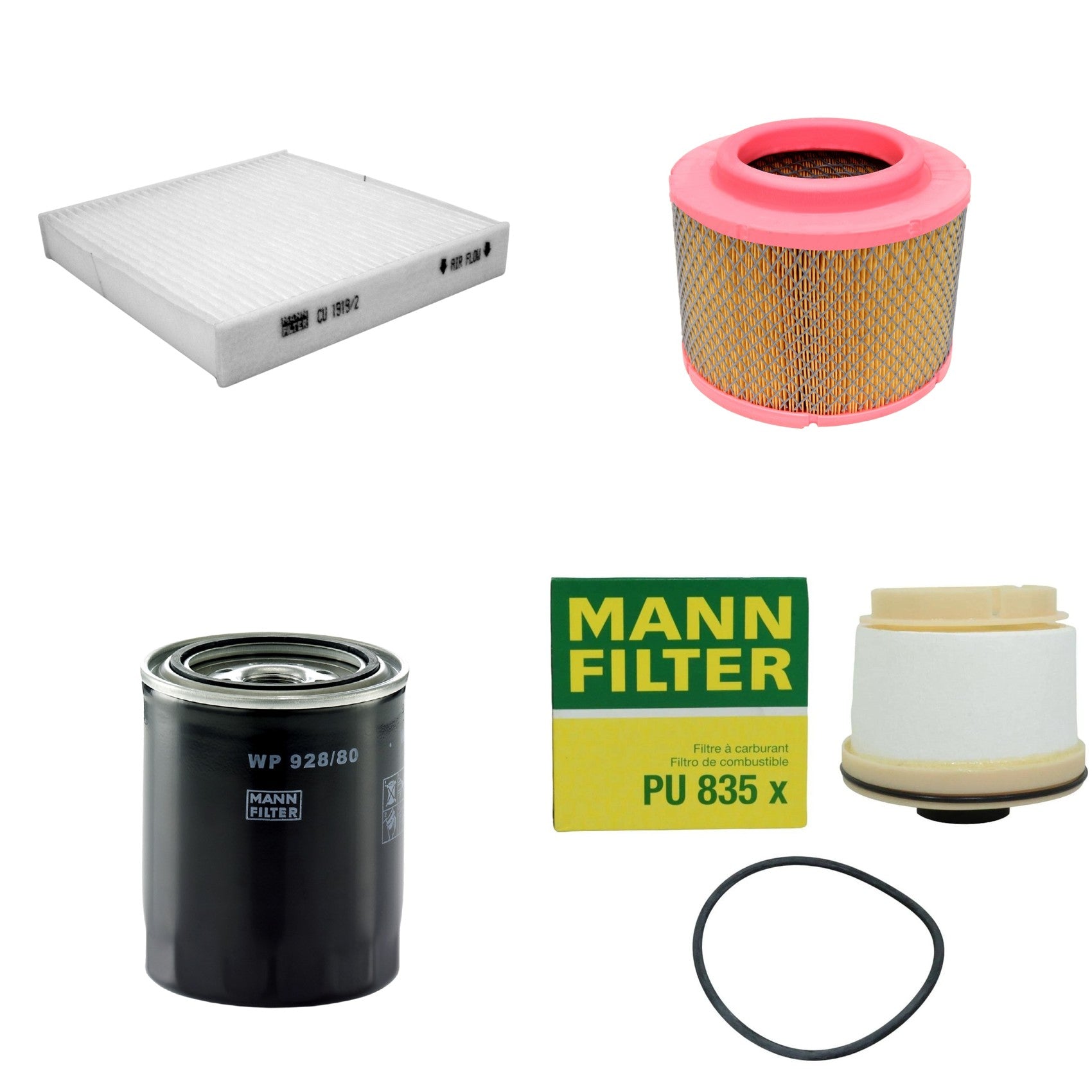 Kit Filtros de Ar Combustível Cabine Ar Condicionado Óleo - Mann-Filter - C23107/1 - CU1919/2 - PU835x - WP928/80 - (1)