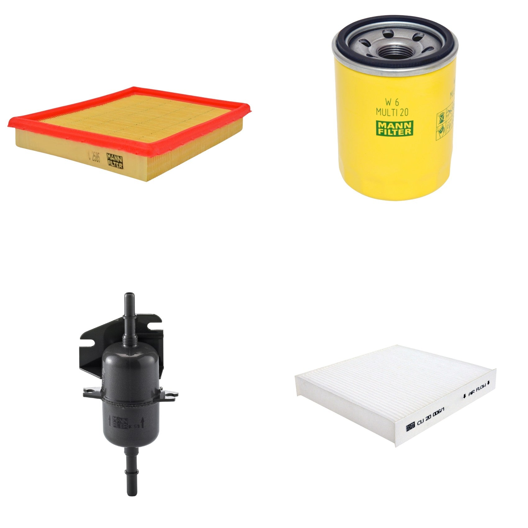 Kit Filtros de Ar Combustível Cabine Ar Condicionado Óleo - Mann-Filter - C2585 - CU20006/1 - W6MULTI20 - WK510 - (1)