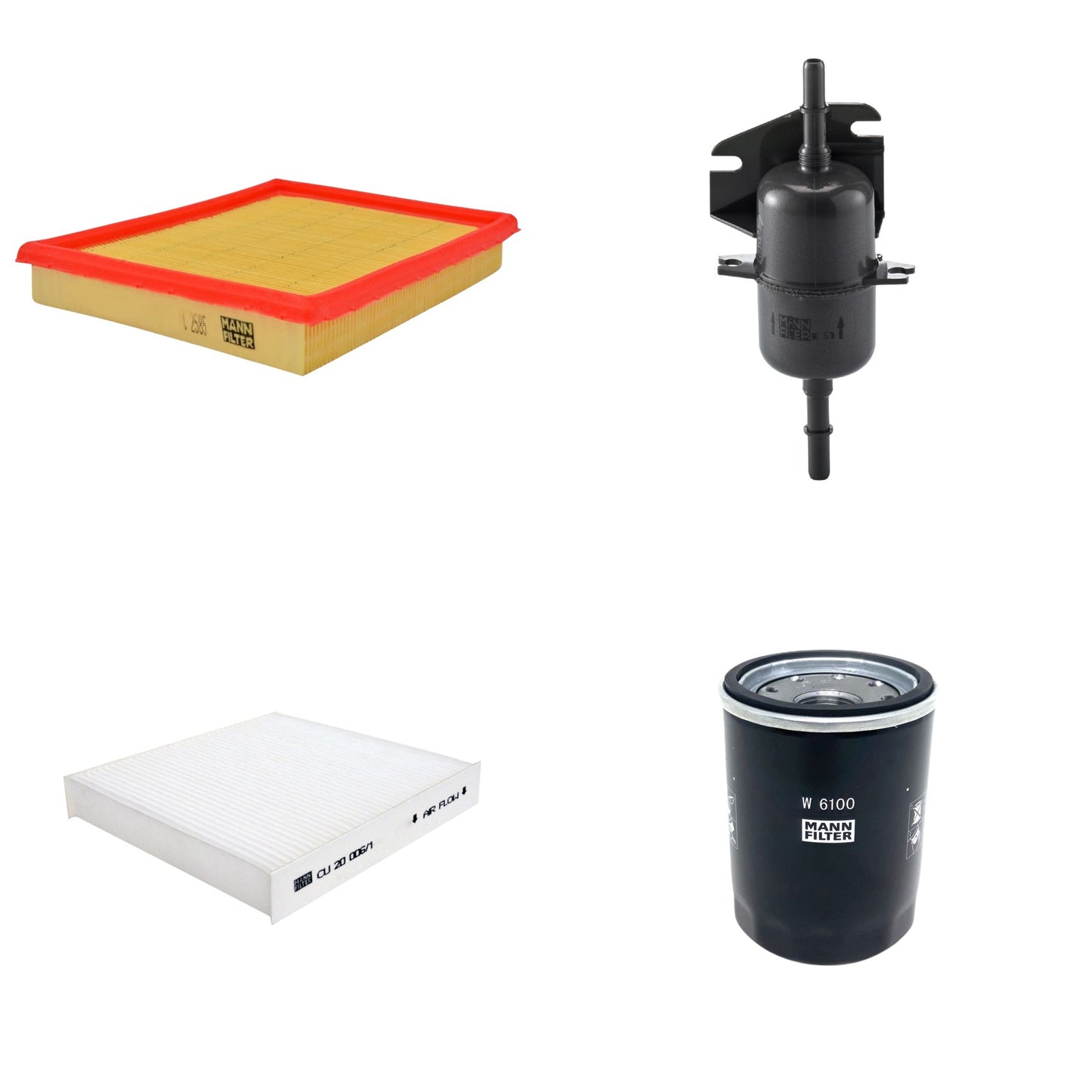 Kit Filtros de Ar Combustível Cabine Ar Condicionado Óleo - Mann-Filter - C2585 - CU20006/1 - W6100 - WK510 - (1)