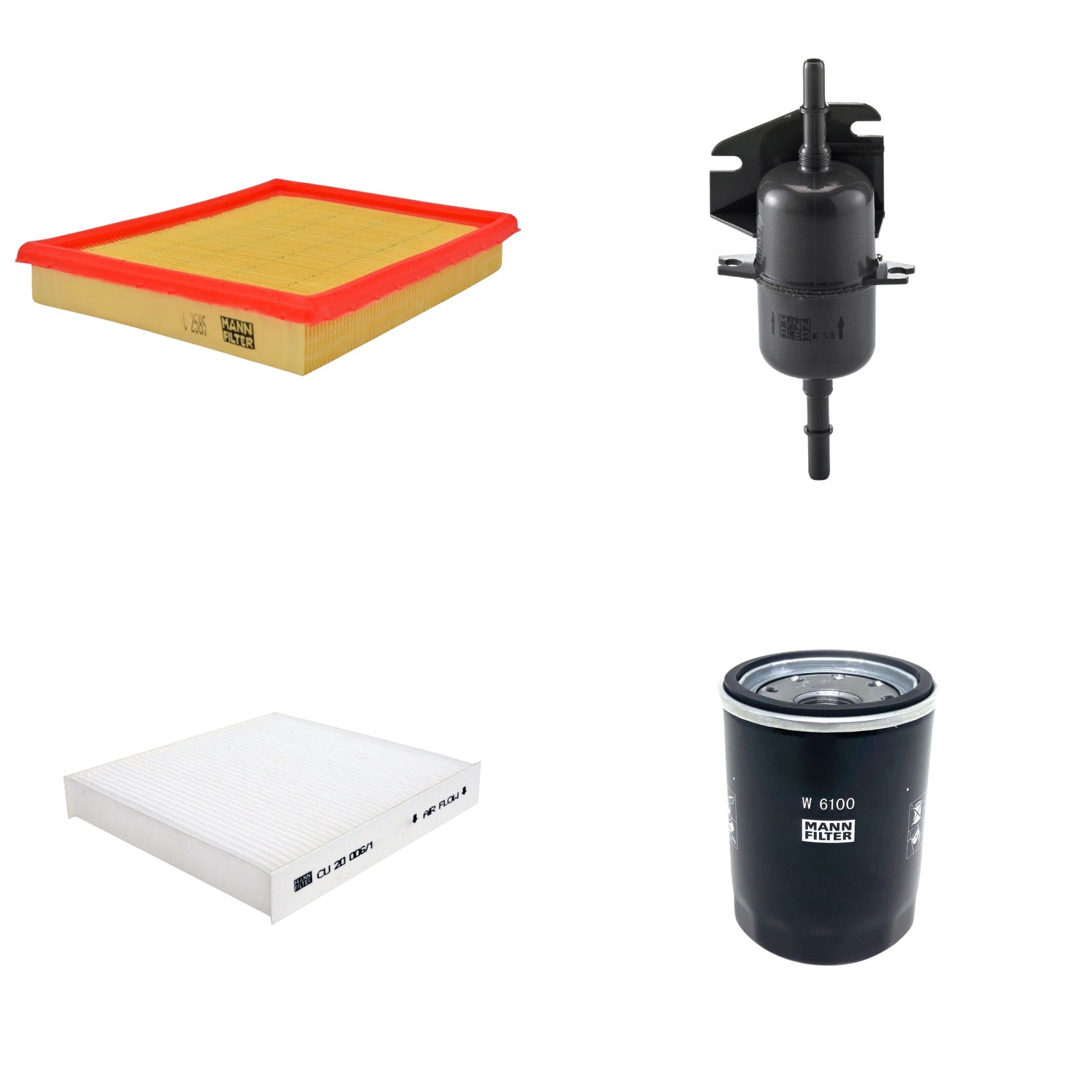 Kit Filtros de Ar Combustível Cabine Ar Condicionado Óleo - Mann-Filter - C2585 - CU20006/1 - W6100 - WK510 - (1)