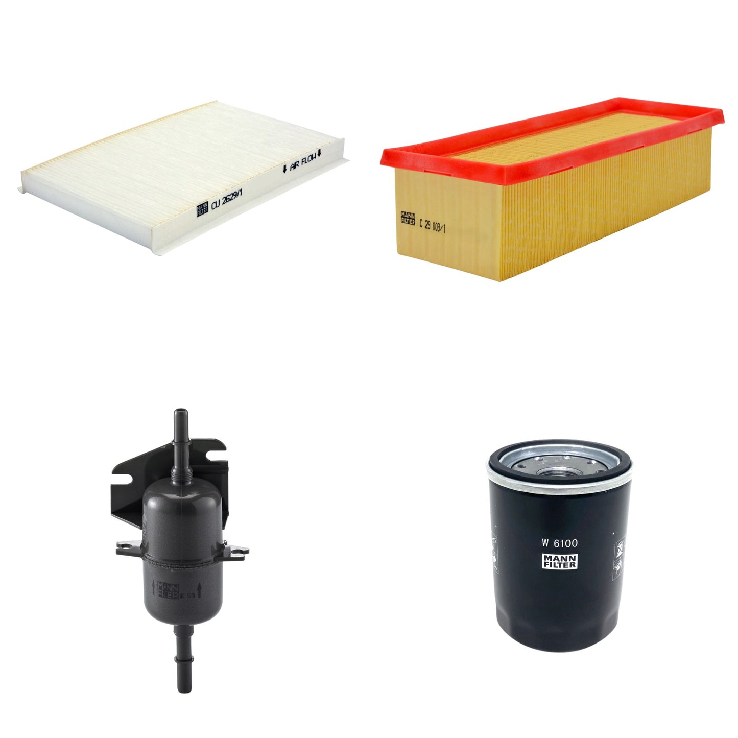 Kit Filtros de Ar Combustível Cabine Ar Condicionado Óleo - Mann-Filter - C29003/1 - CU2629/1 - W6100 - WK510 - (1)