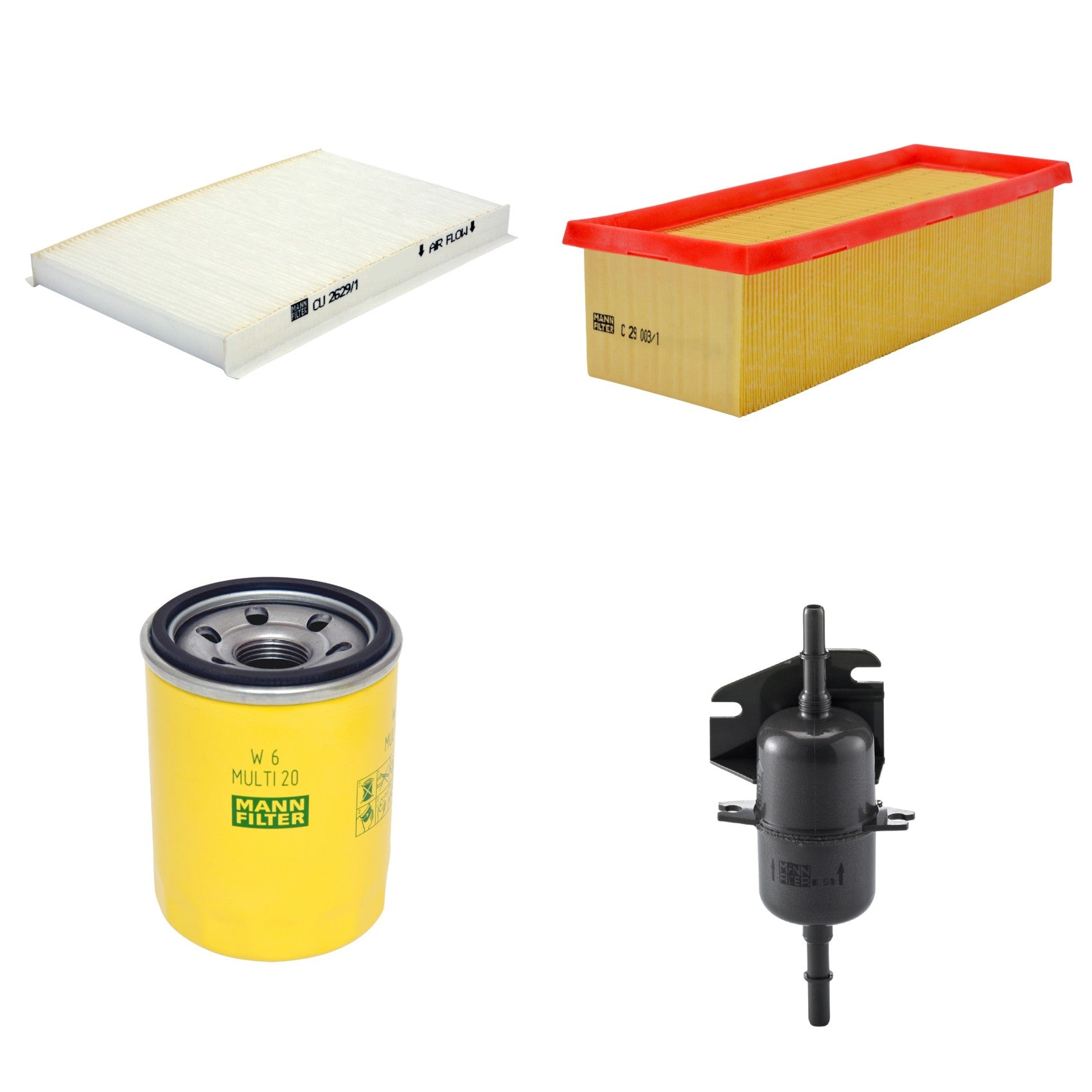 Kit Filtros de Ar Combustível Cabine Ar Condicionado Óleo - Mann-Filter - C29003/1 - CU2629/1 - W6MULTI20 - WK510 - (1)