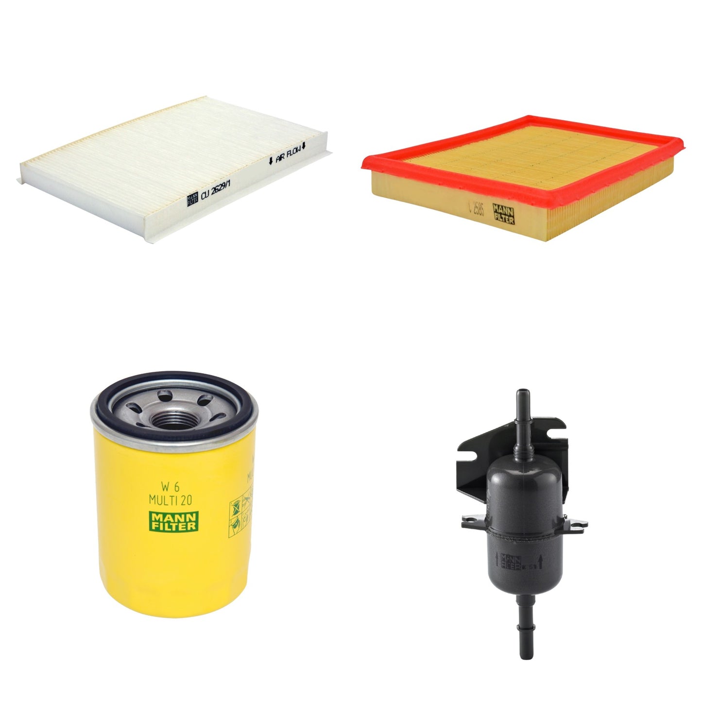Kit Filtros de Ar Combustível Cabine Ar Condicionado Óleo - Mann-Filter - C2585 - CU2629/1 - W6MULTI20 - WK510 - (1)